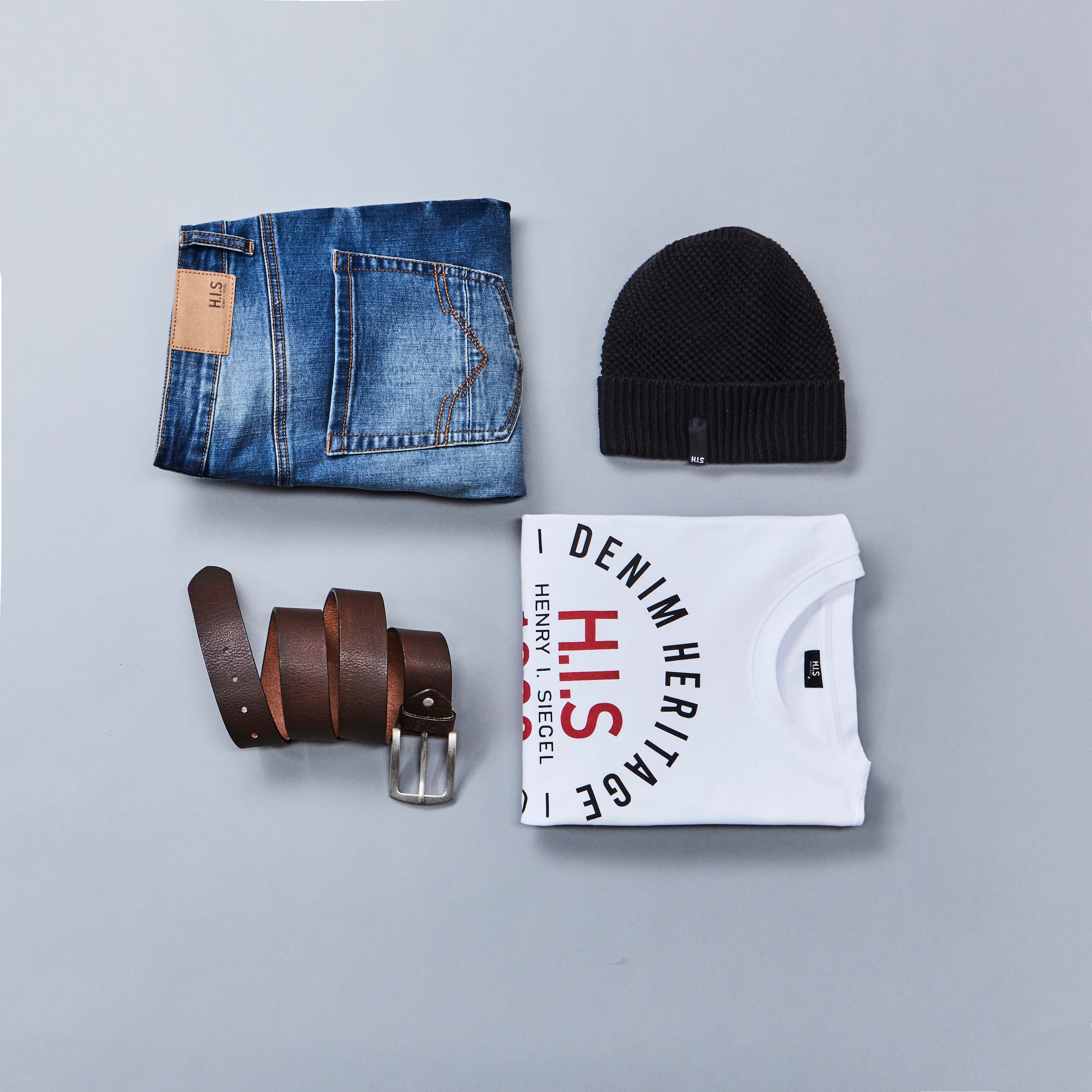 H.I.S Rundhalsshirt, Kurzarm, schmale Passform, mit Print, Rundhals, aus Baumwolle
