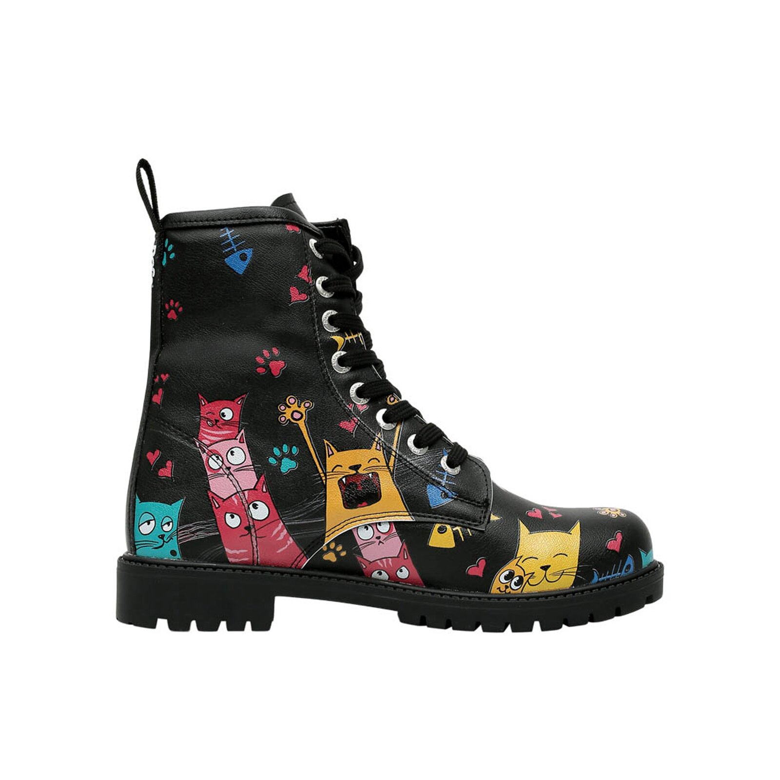 Thumbnail - DOGO Schnürboots "Black Longe Boots Schnürstiefel Go Back To Being Yourself Damen", Vegan