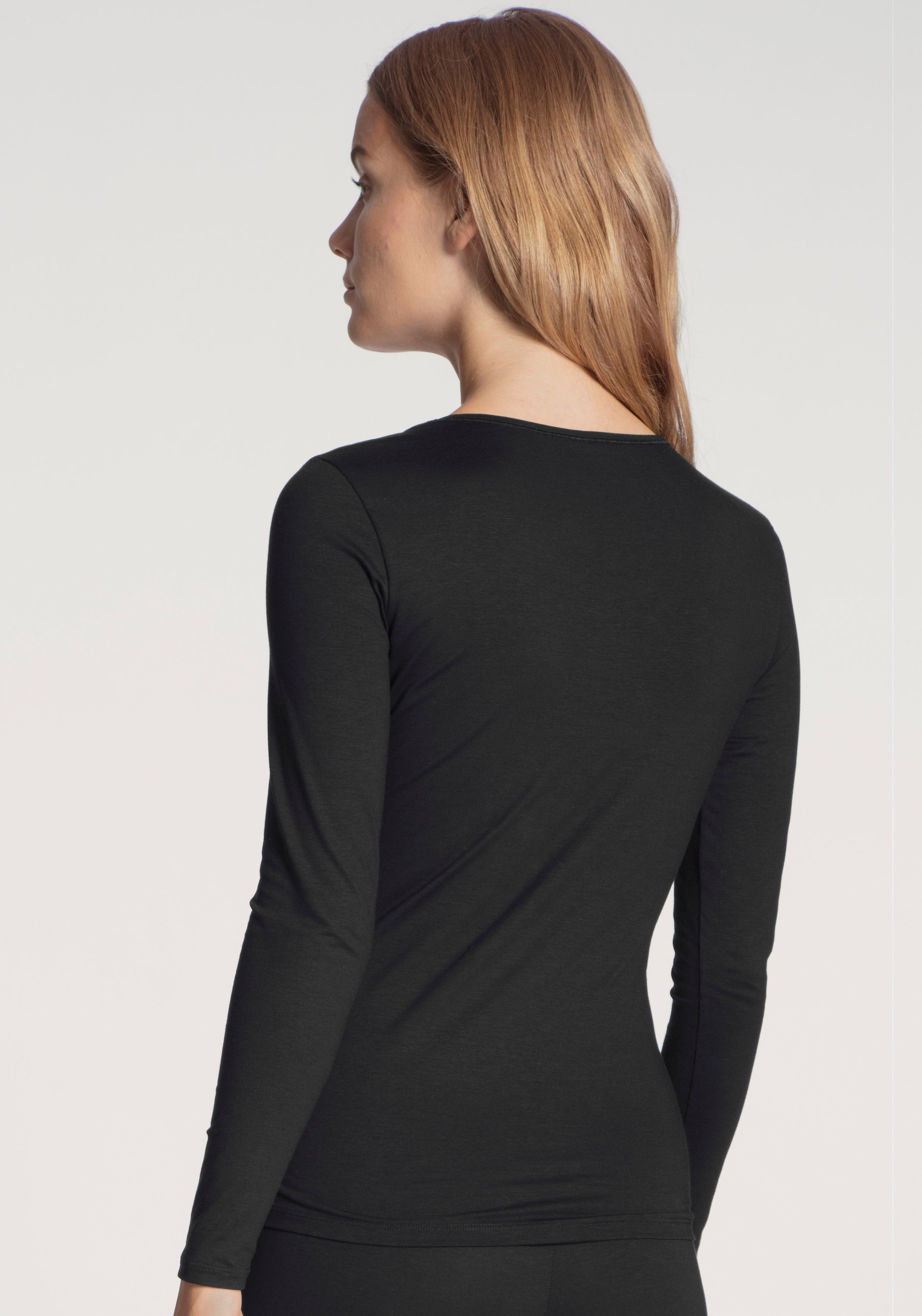 Thumbnail - CALIDA Langarmshirt "Natural Comfort", elastisch, weich, langärmelig, Rundhals-Ausschnitt, atmungsaktiv