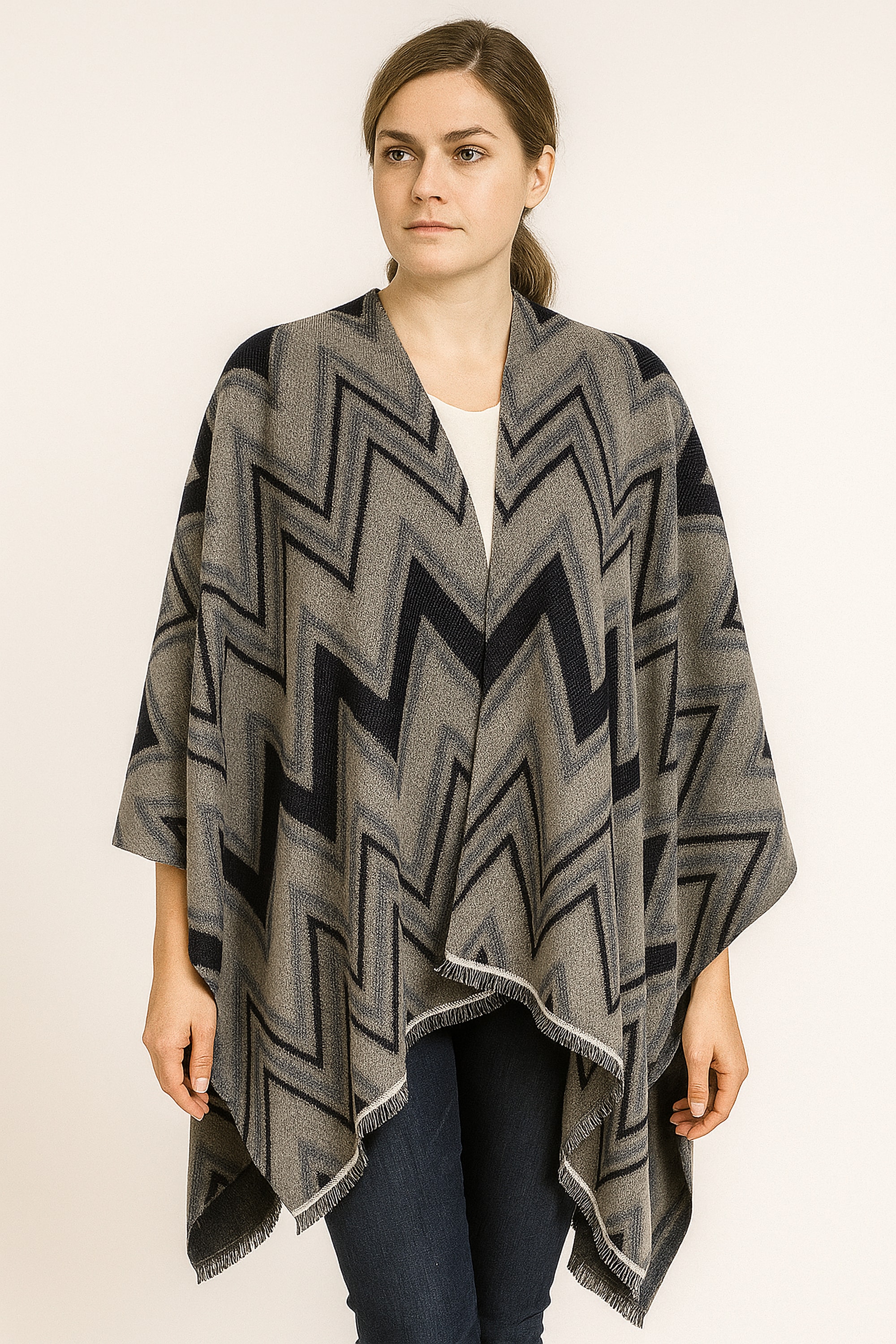COLLEZIONE ALESSANDRO XXL-Schal »Marcia«, 1 Stk. Poncho im Zick-Zack Design