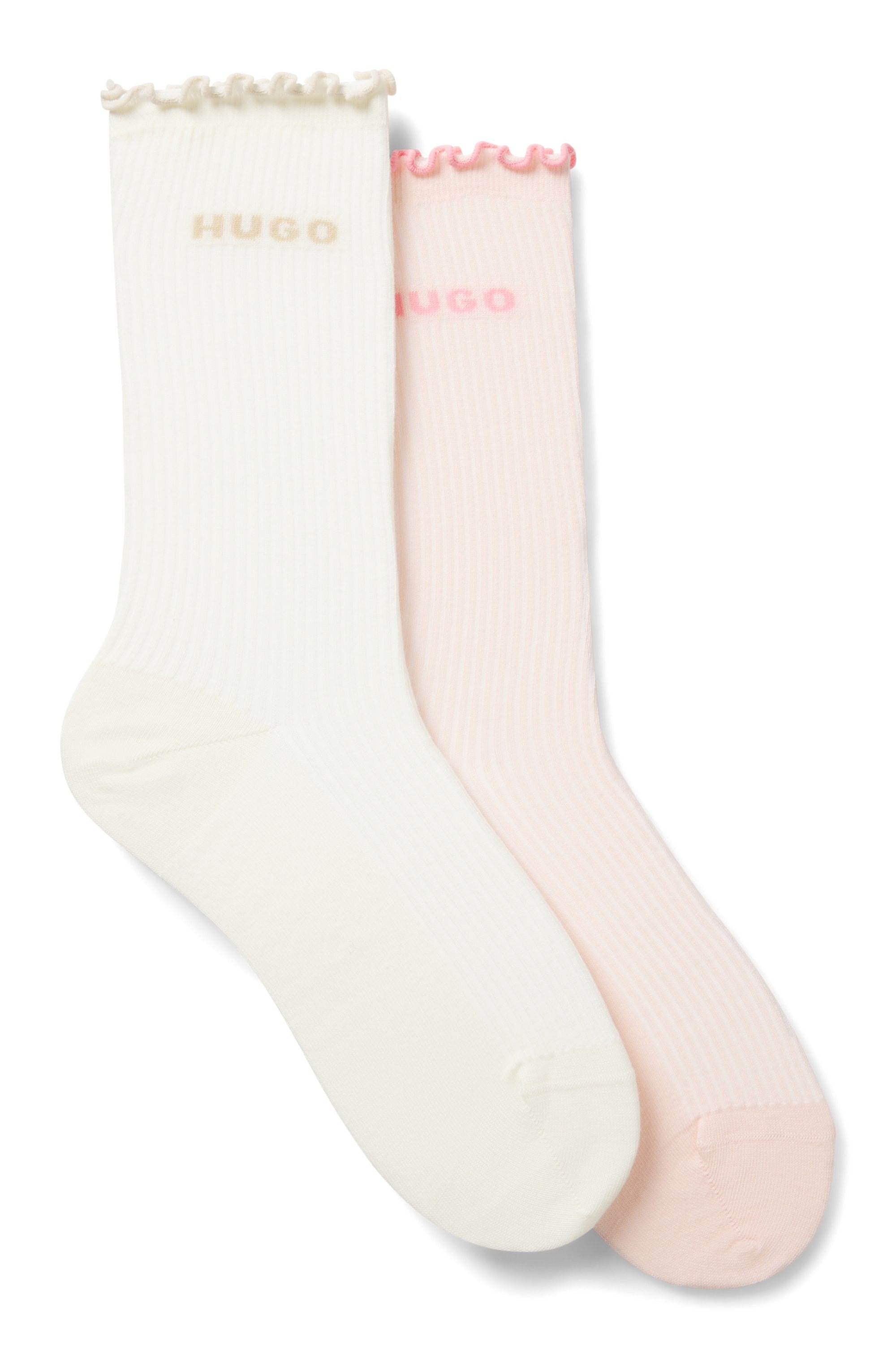 HUGO Underwear Basicsocken »2P RS LETTUCE CC W«, (2 Paar), Bund leicht gekräuselt