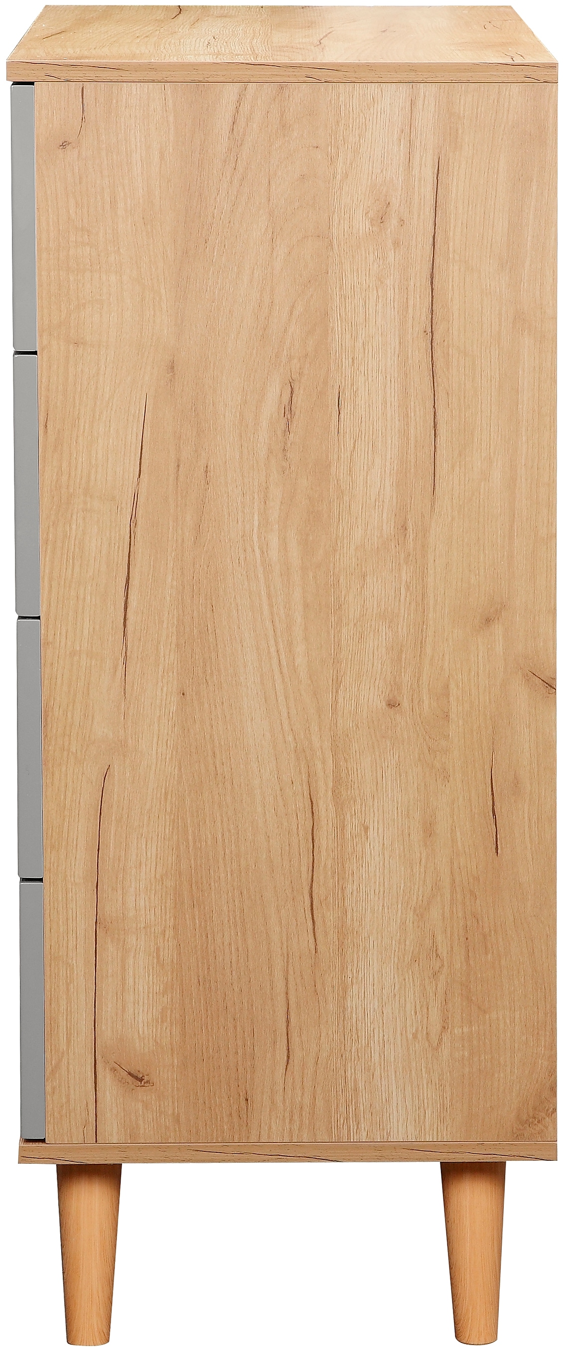andas Schubkastenkommode »Lund Schlafzimmerschrank Wäscheschrank mit hochglänzenden Fronten«, (Kommode mit 4 Schubladen für viel Stauraum), Schlafzimmerkommode Bestseller im skandinavischem Design