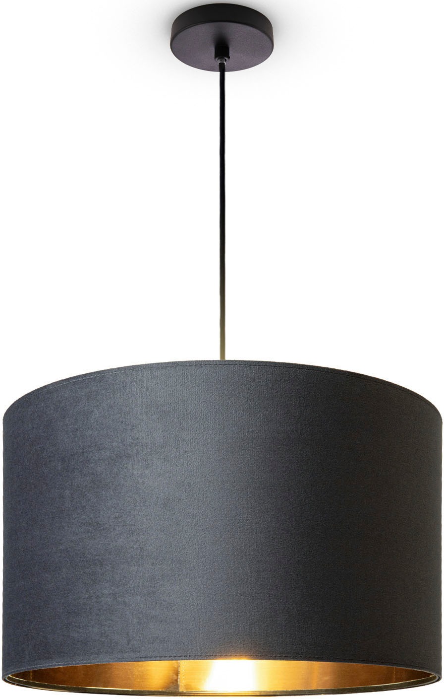 Lampenschirm »Hugo Unifarben Kabel uni aus Velour Deko Wohnzimmer Paco Home 1,5m | BAUR Color«, E27 Pendelleuchte