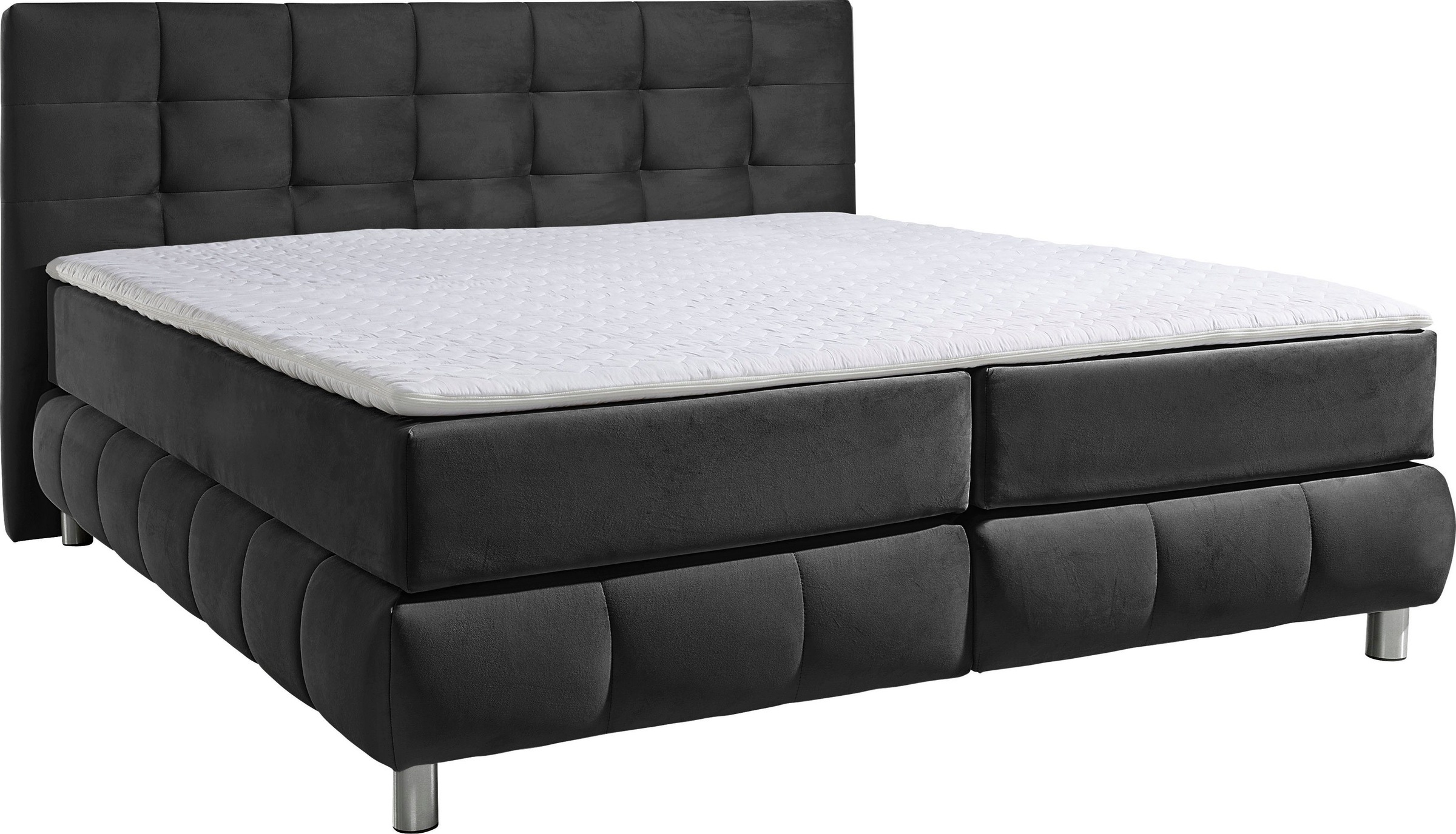 Thumbnail - Home affaire Boxspringbett "Salo XXL" in Samtoptik oder Struktur, 6 Breiten in Überlänge 220cm, 4 Härtegrade