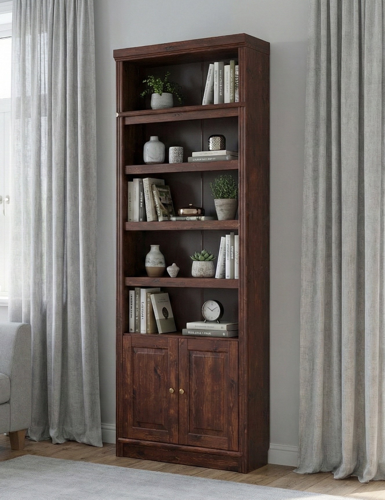 OTTO home Bücherregal "mit 2 Türen Soeren Regal Aktenregal B/T/H: 80/29/220 cm" massive Kiefer, FSC-zertifiziert