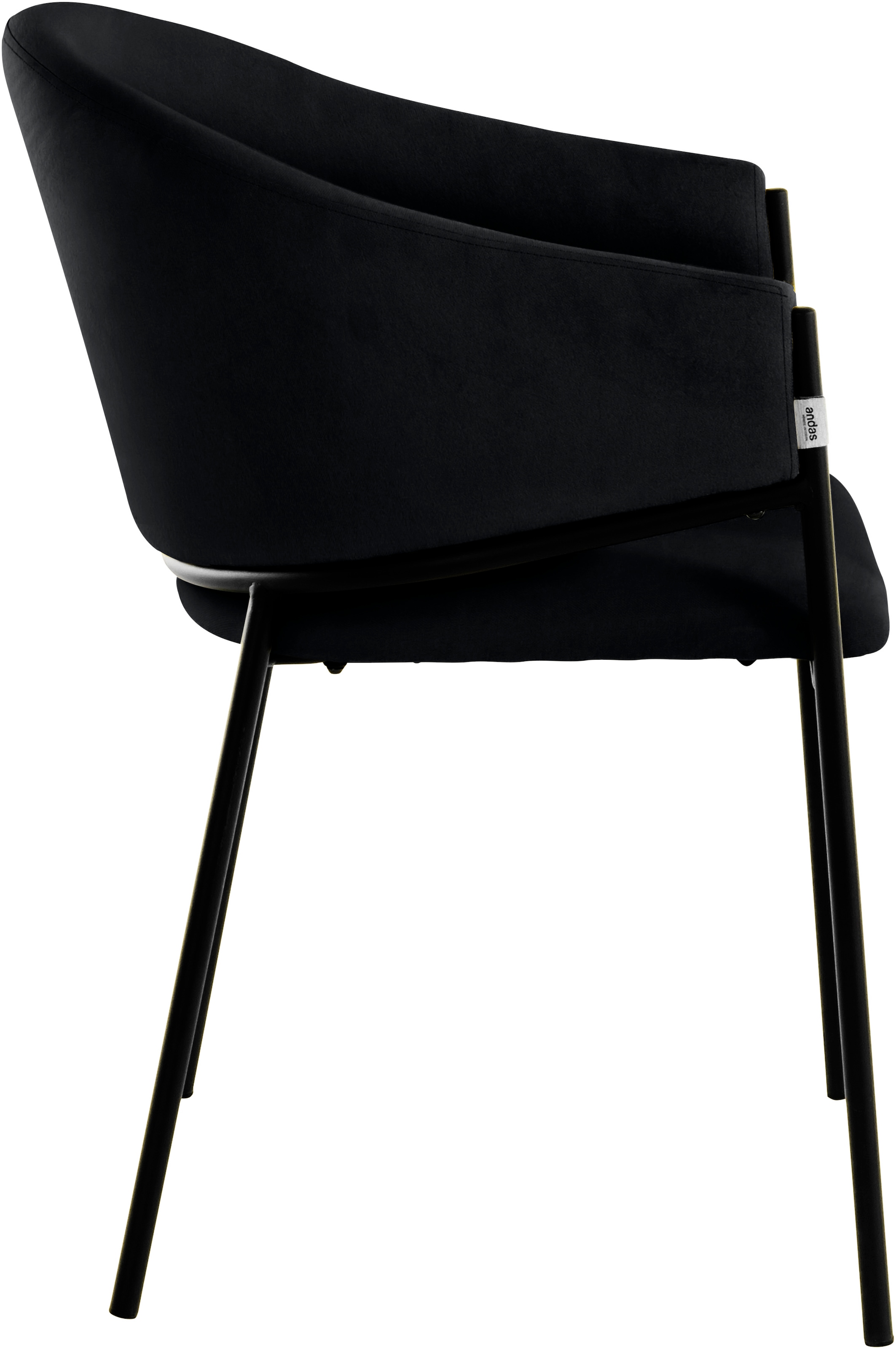 andas Armlehnstuhl »Jorun«, 2 St., 48 | kaufen fein, Set, Sitzhöhe Metallbeinen, 2er BAUR cm Webstoff im mit schwarzen