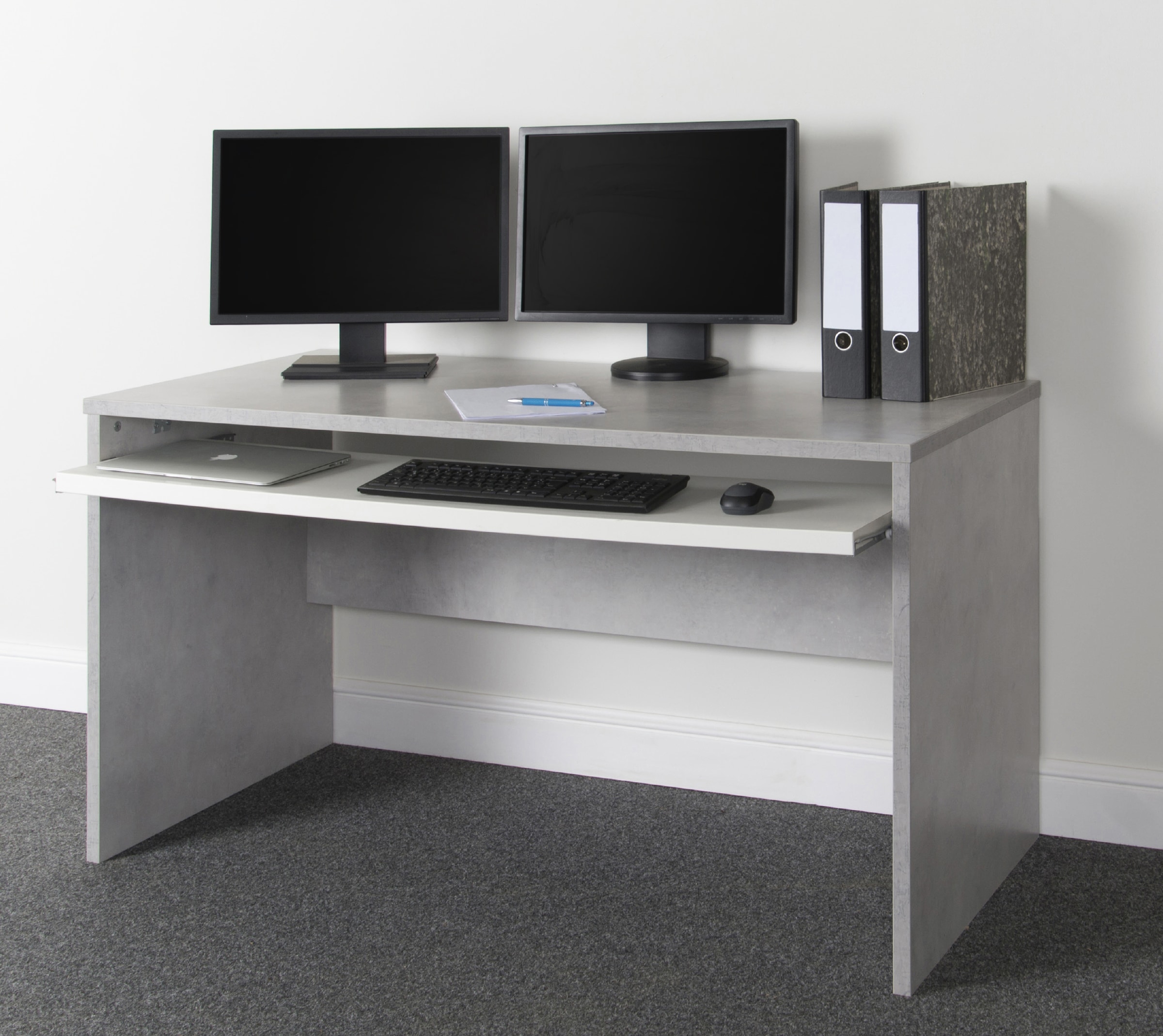 VOGL Möbelfabrik Schreibtisch »Barrie«, 2-farbiger Tablarauszug, Breite 160 cm, Made in Germany