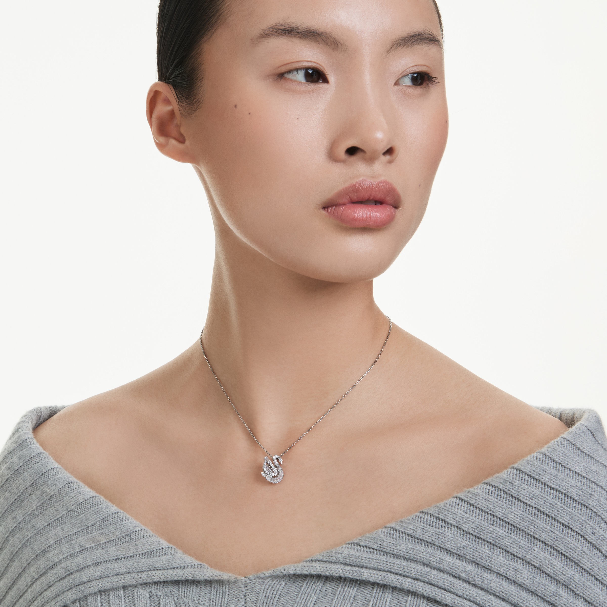 Swarovski Kette mit Anhänger »Schmuck Geschenk Schwan Halskette«, mit Swarovski® Kristall, Swarovski® Zirkonia (synth.)