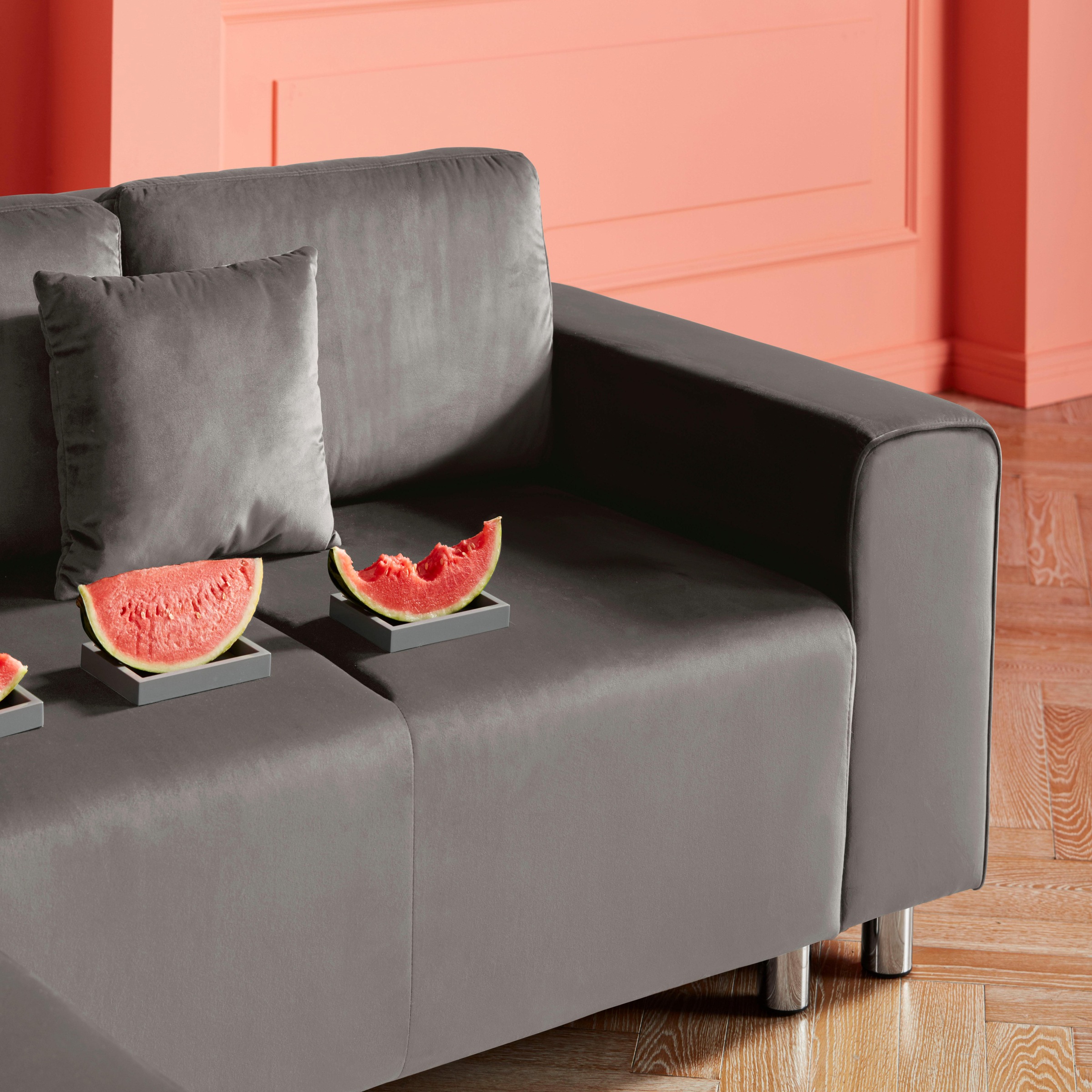 Thumbnail - Home affaire Ecksofa "Györ", L-Form, wahlweise mit Bettfunktion und Bettkasten incl. 2 Zierkissen