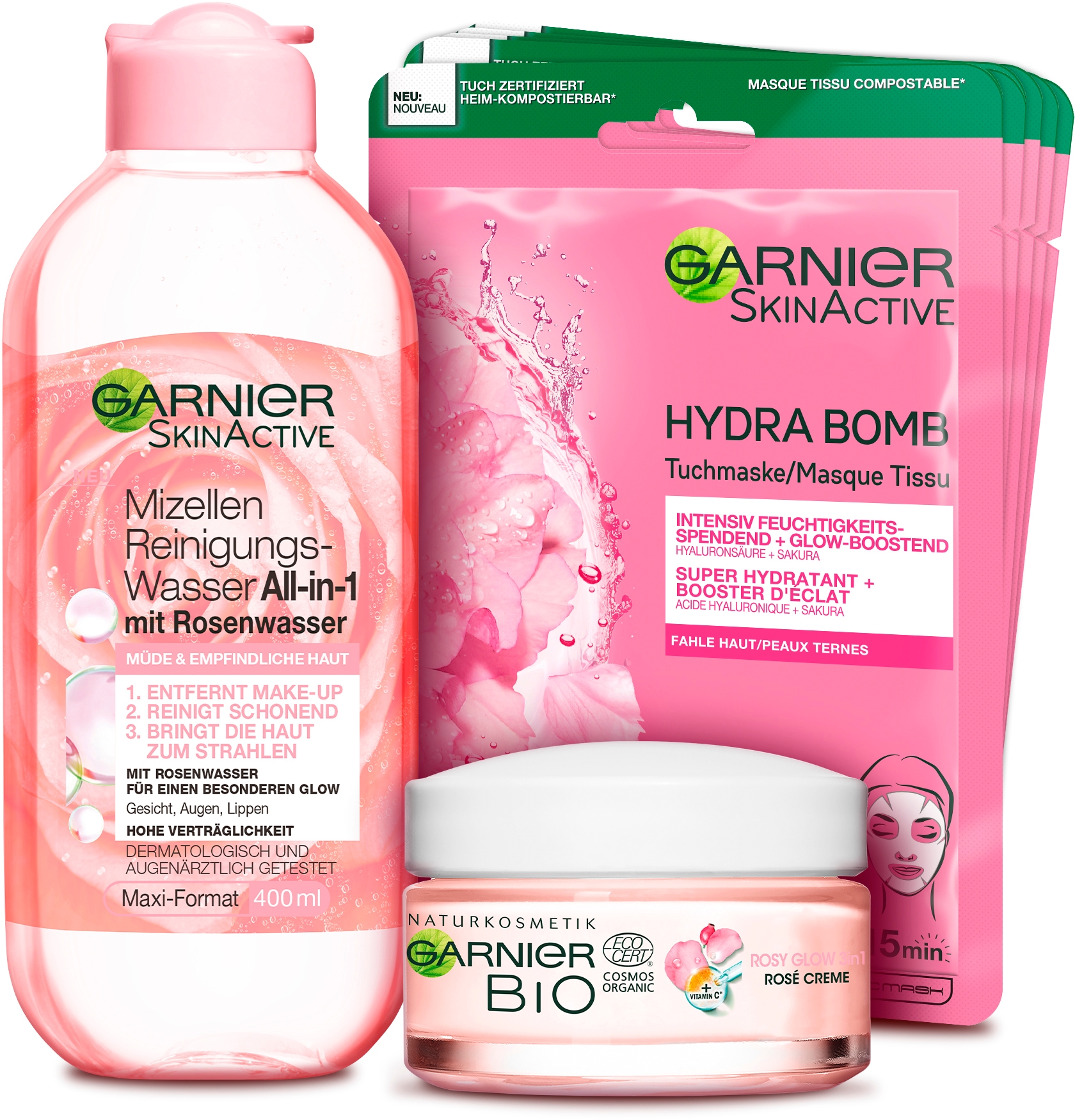 GARNIER Gesichtspflege-Set »Rosé BAUR online | Glow«, bestellen (3 tlg.)