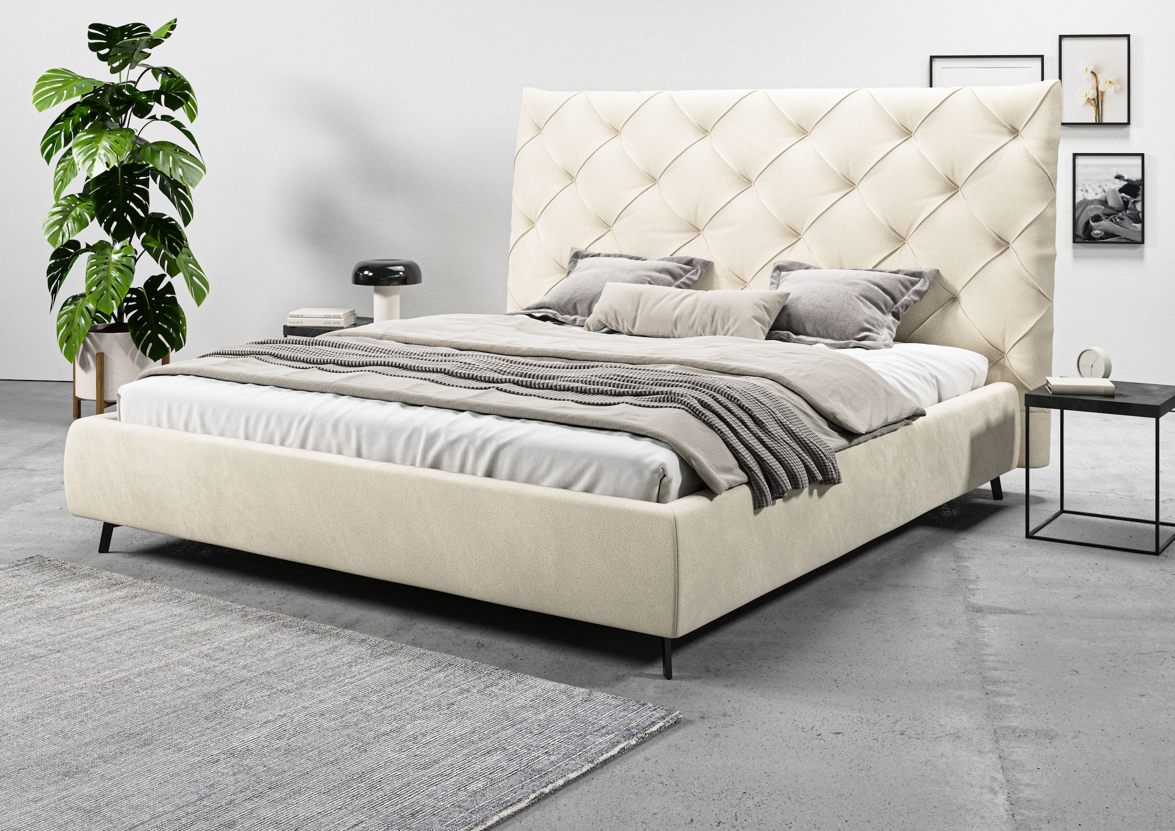 Home affaire Polsterbett "Maxime, in 4 Breiten bis 200cm, auch in Leder" Ko günstig online kaufen