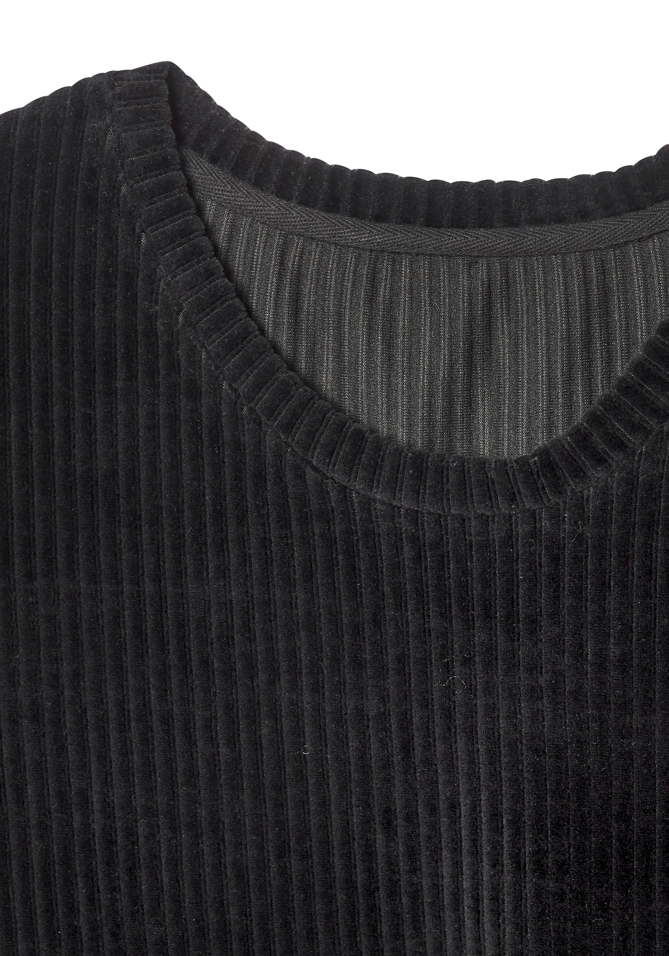 Buffalo Langarmshirt mit weicher Cord-Struktur