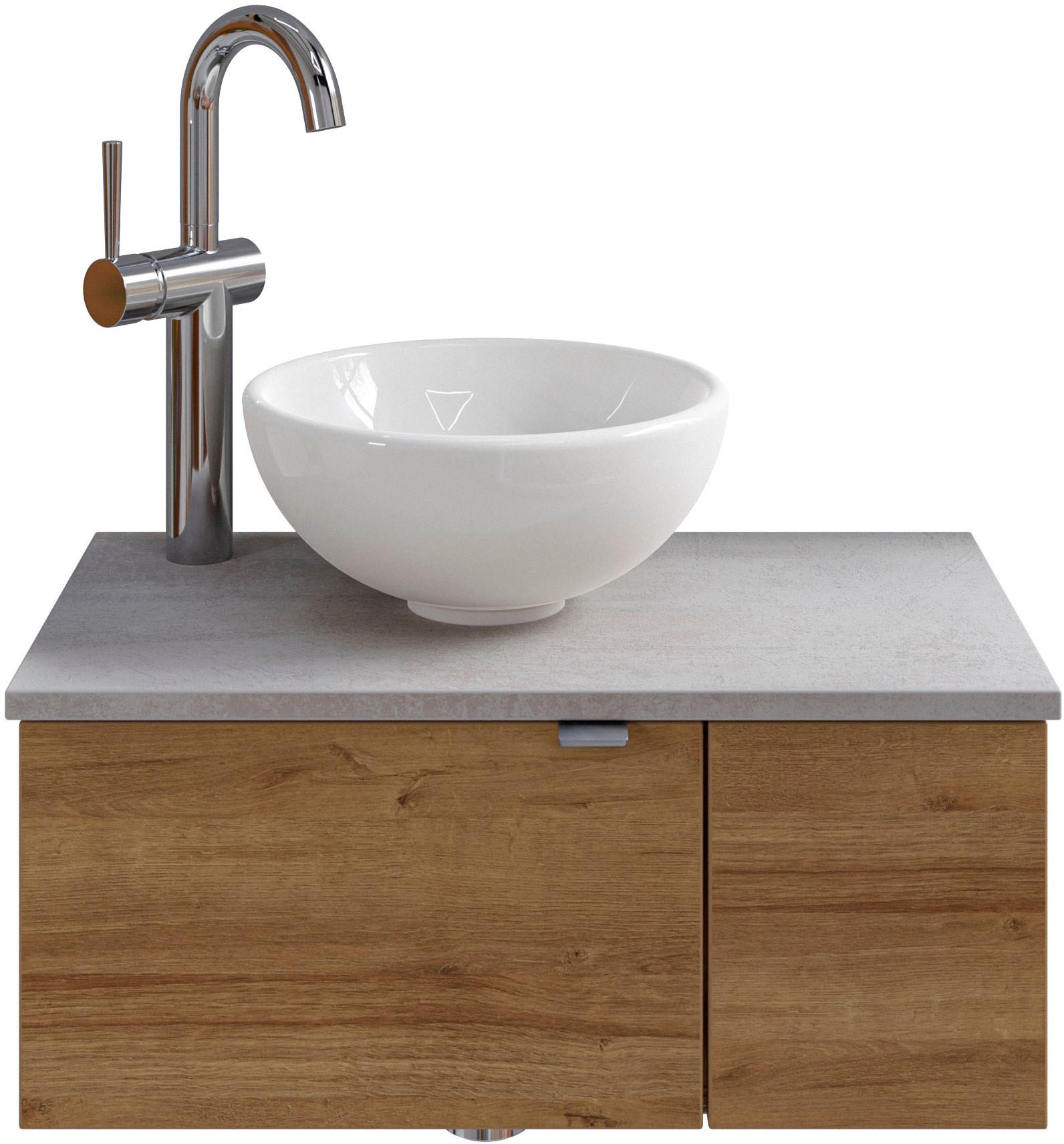 Saphir Badmöbel-Set »Serie 6915«, (4 St.), Gäste-Bad, 70 cm breit, mit LED-Spiegel, offenem Fach und 2 Türen