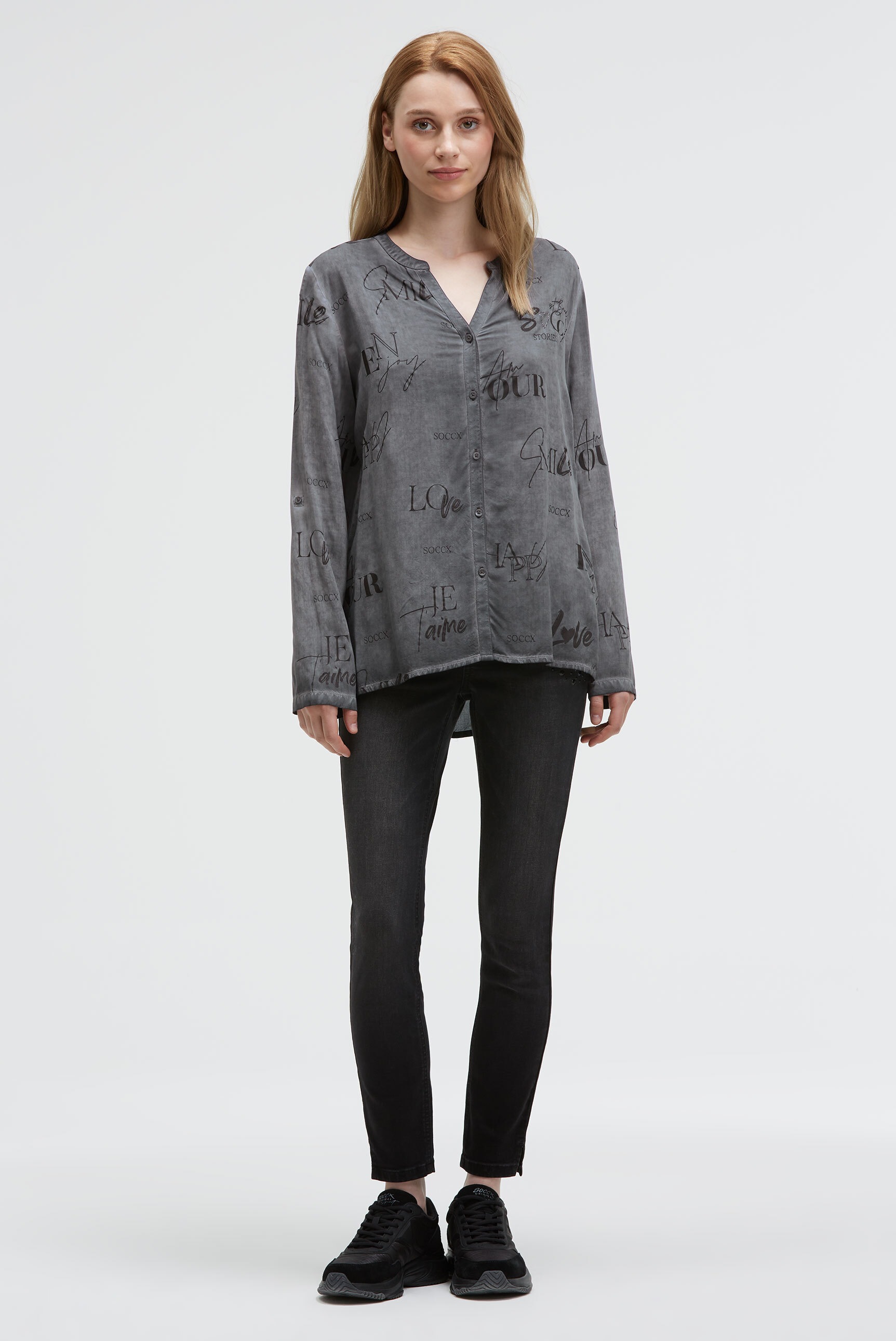 Thumbnail - SOCCX Langarmbluse im Turn-Up-Look