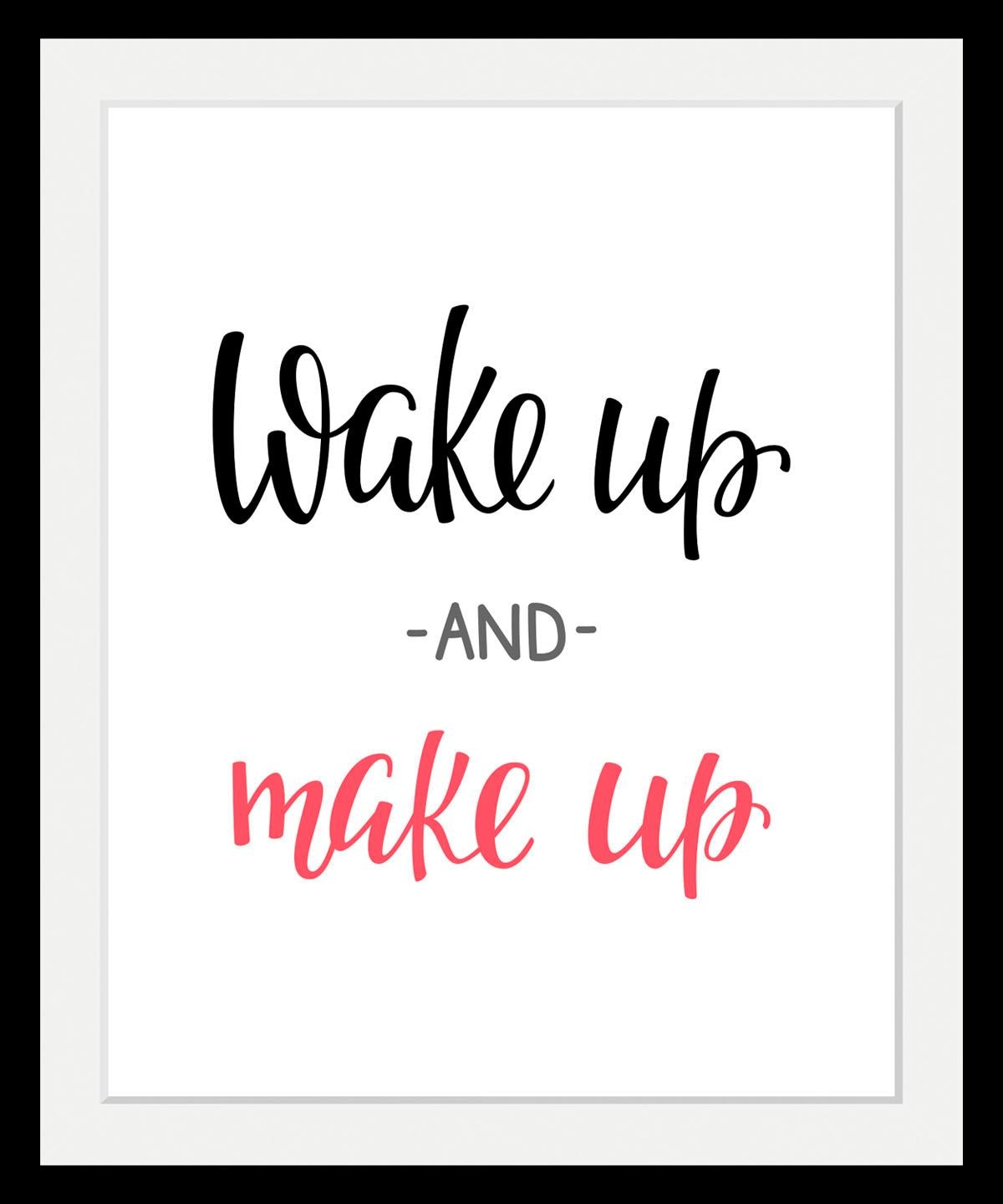 queence Bild "Wake up", Schwarz-Weiß-Schriftzug-Motivationsbilder-Fashion, günstig online kaufen