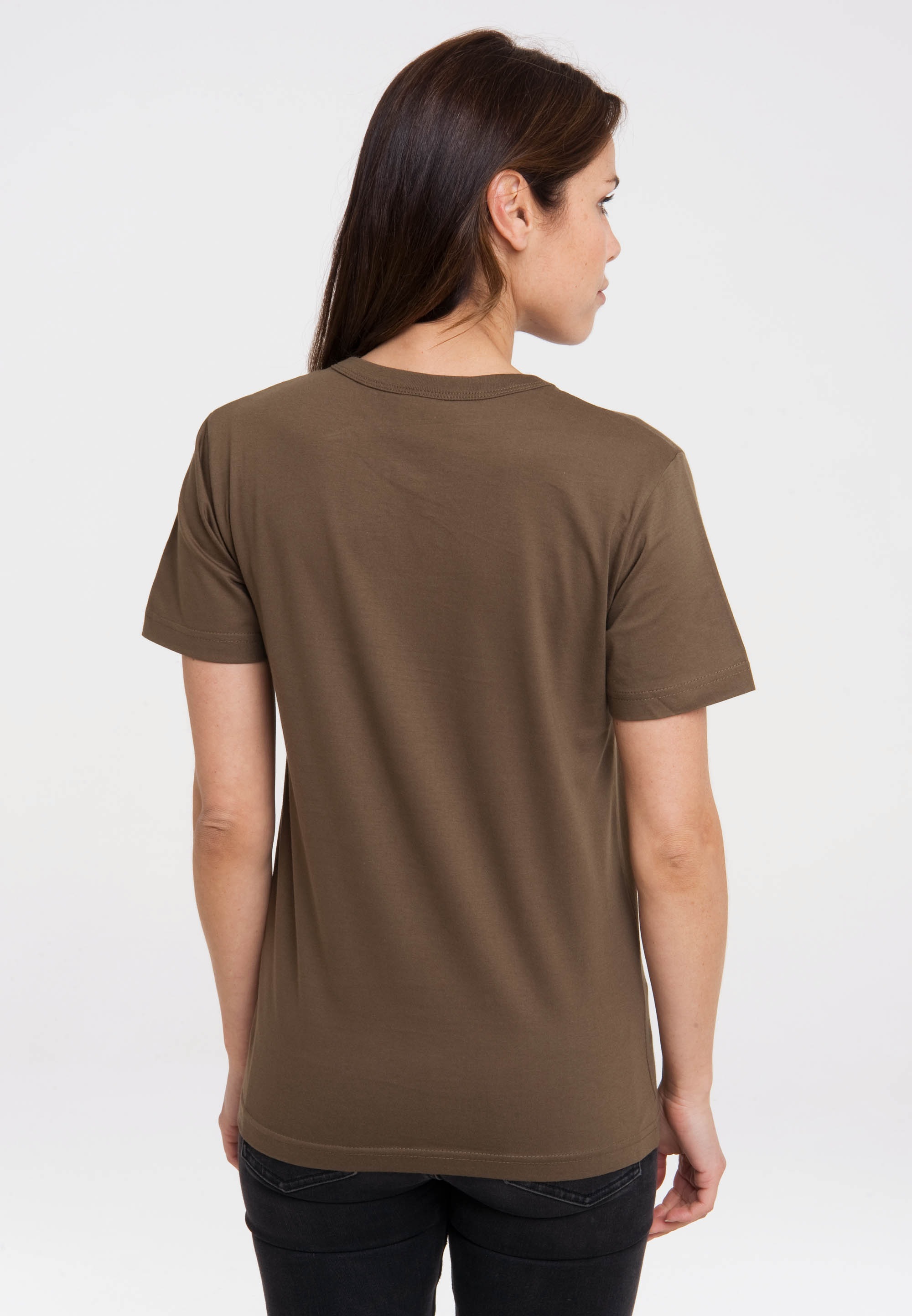 T-Shirt LOGOSHIRT "Der kleine Maulwurf", Damen, Gr. L, grün (olivgrün), 100% Baumwolle, bedruckt, normal, Rundhals, Shirts T-Shirt, mit lizenziertem Print 3