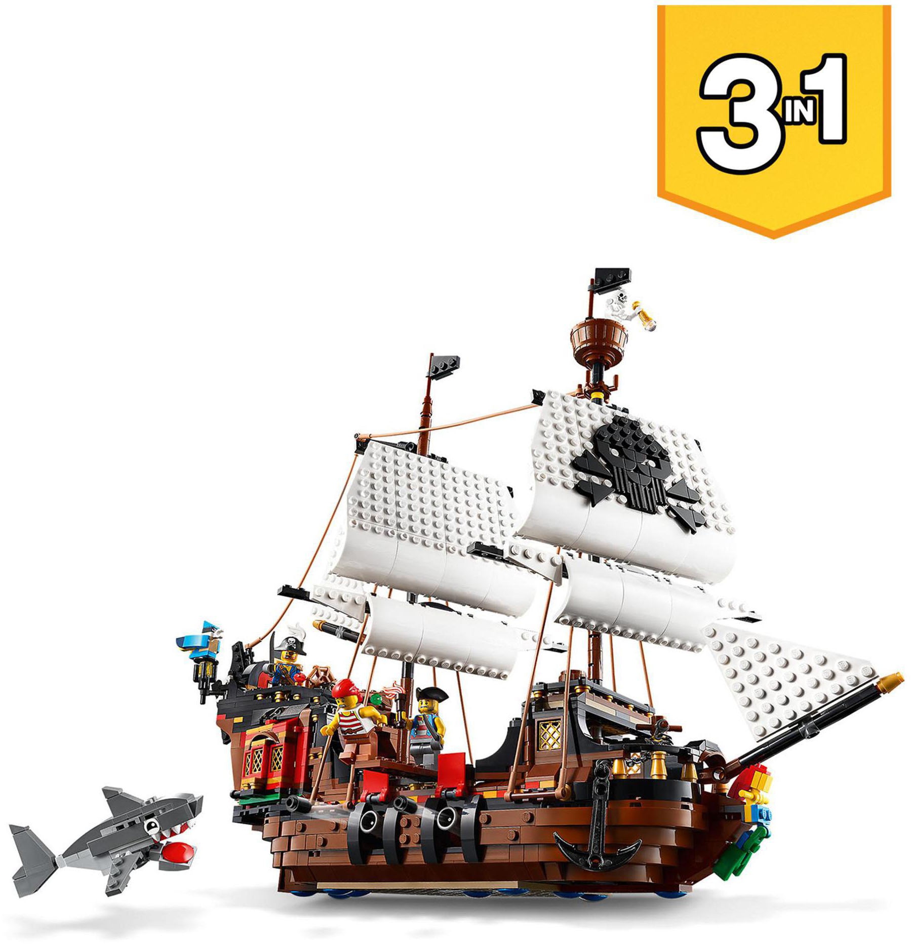 LEGO® Konstruktionsspielsteine »Piratenschiff (31109), LEGO® Creator 3in1«, (1264 St.), Made in Europe