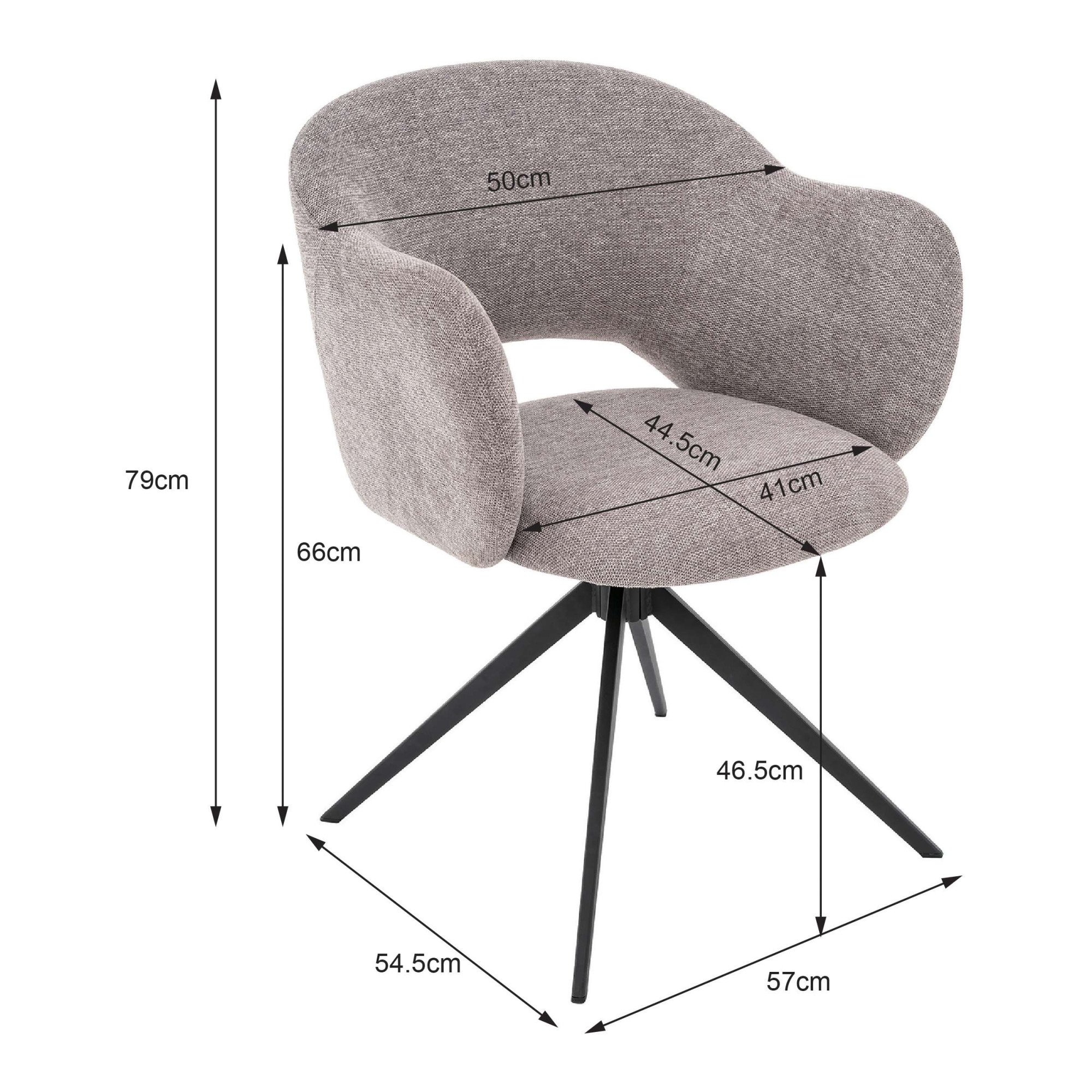 OTTO home Esszimmerstuhl »Fynnjard« (Set) 2 Stk.mit schwarzen Metallbeinen, Drehfunktion, Webstoff Bezug