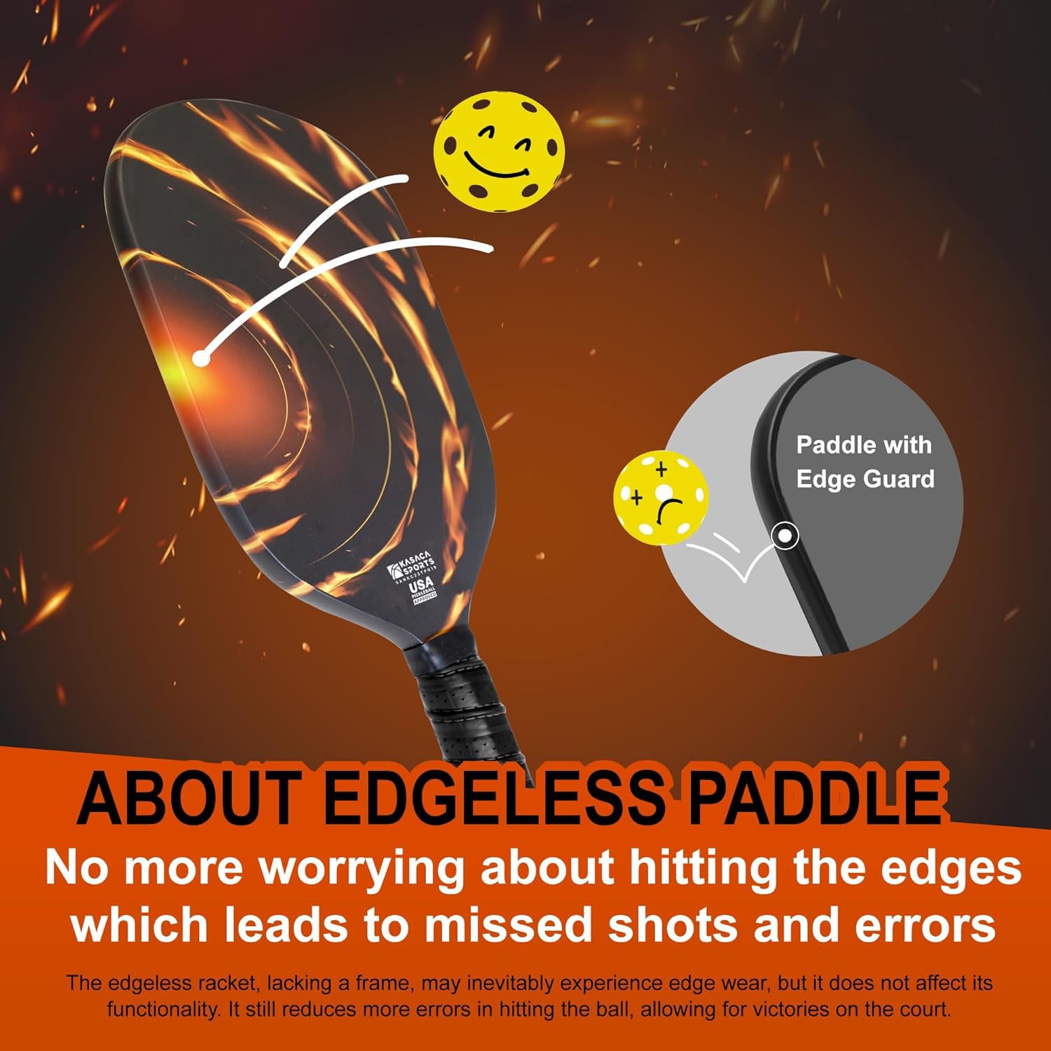 KASACA Pickleballschläger »Pickleball-Schläger Rapid Fire Carbon«, (Set, 2 tlg., Schläger & Schutzhülle)