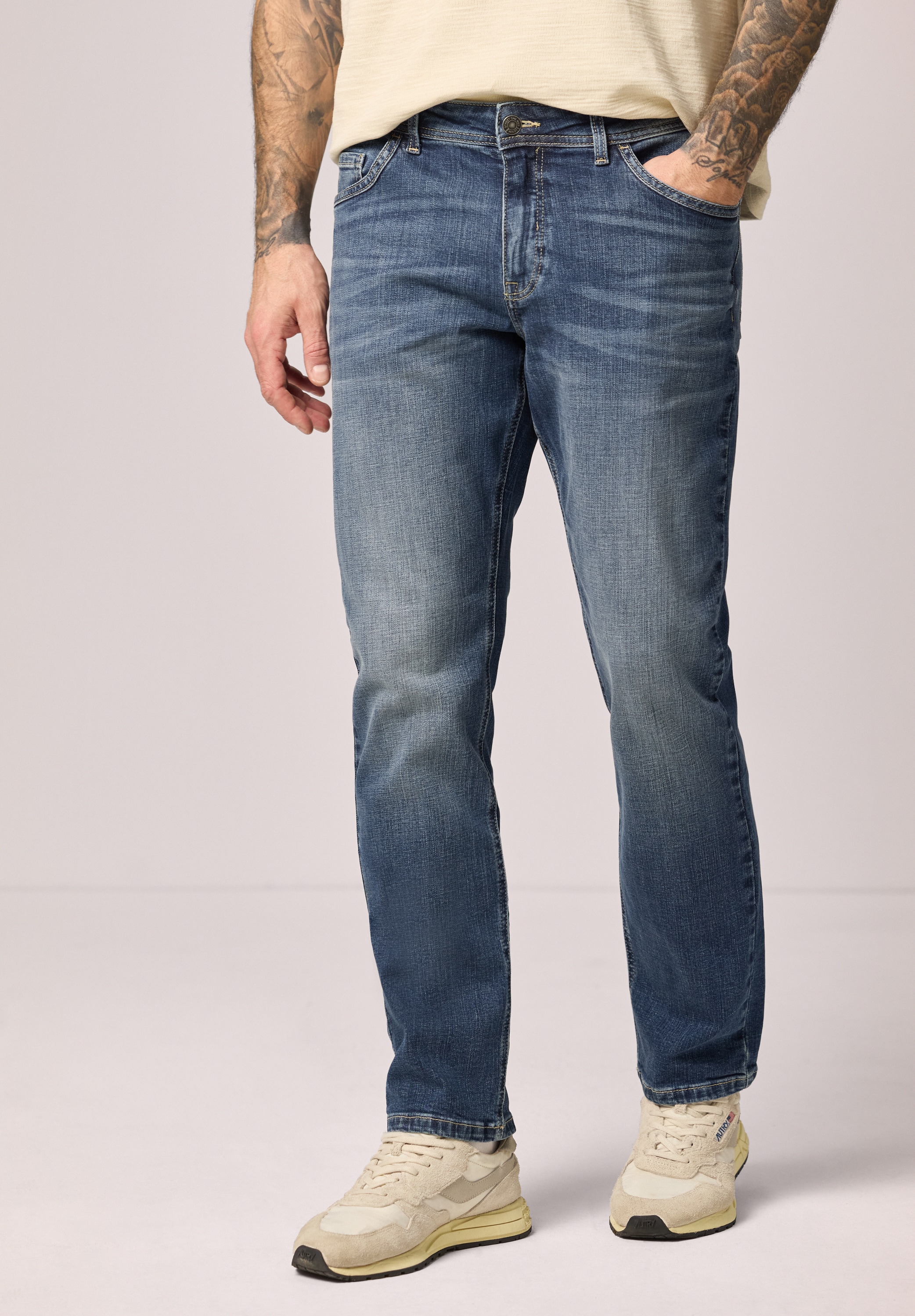 STREET ONE MEN Regular-fit-Jeans aus Baumwolle mit Stretchanteil