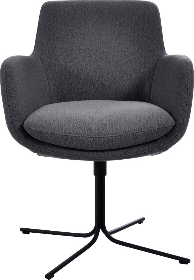 K+W Komfort & Wohnen Esszimmerstuhl "Pego Drehstuhl" () filigranem 4-Fuß-Gestell in schwarz