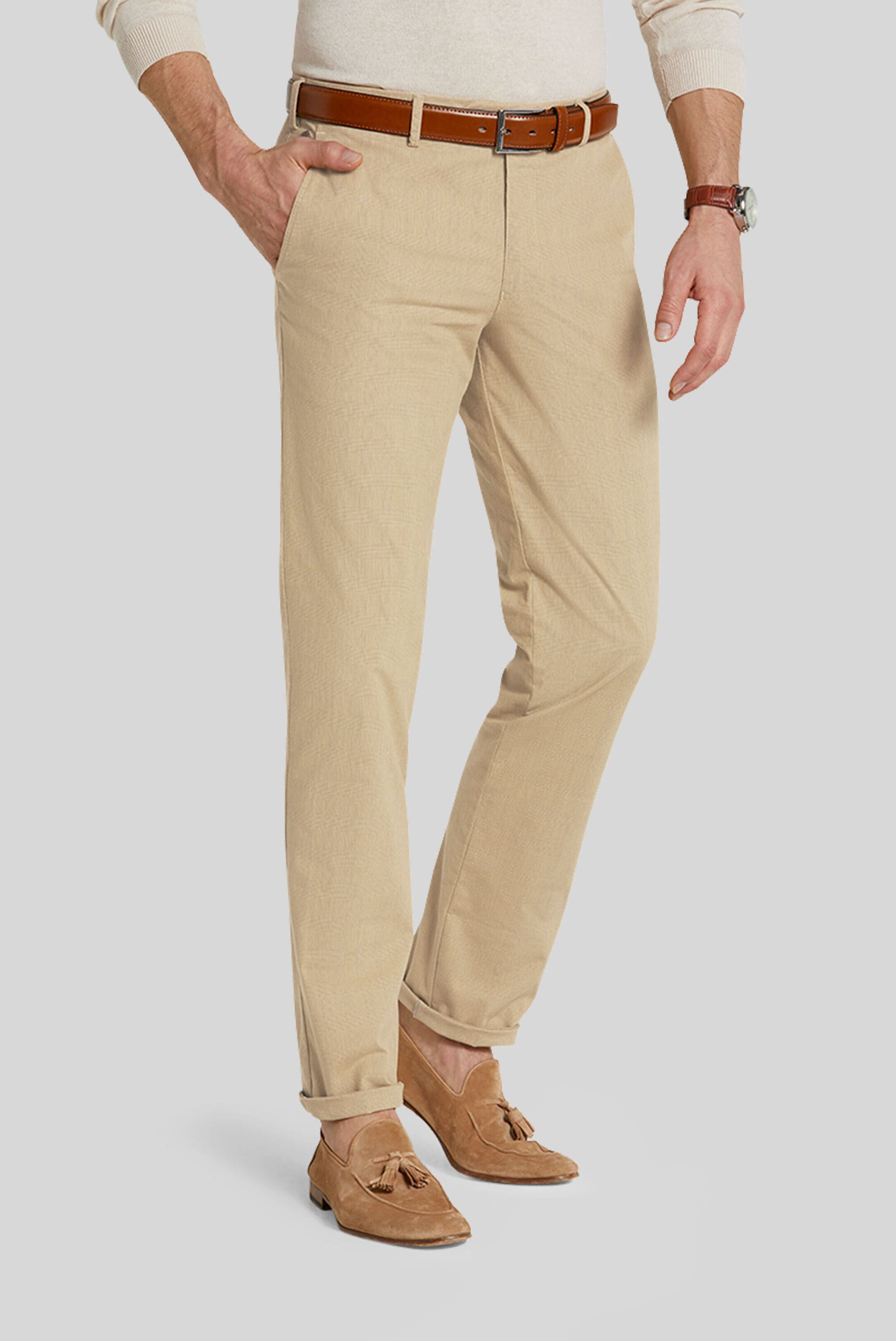 MEYER Chinos "Bonn" Gewebtes Karo-Muster günstig online kaufen