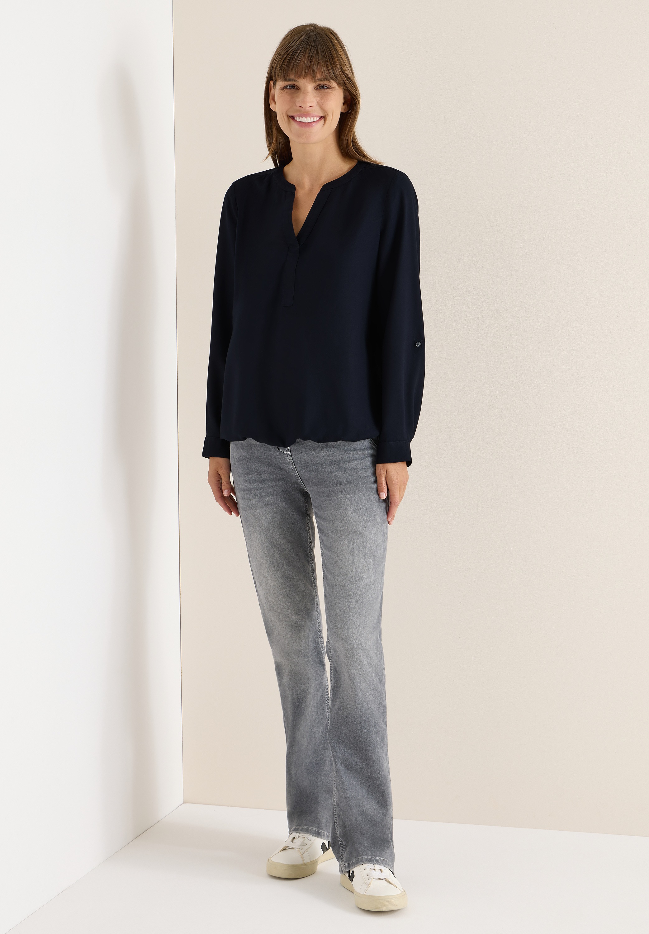 Thumbnail - Cecil Langarmbluse in Unifarbe