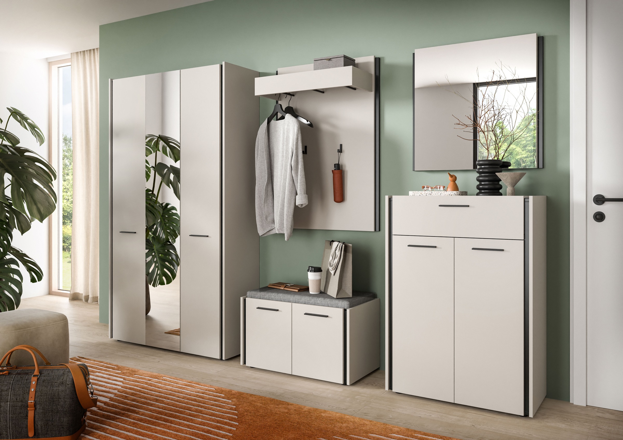 Home affaire Sitzbank "RAK, Breite 75 cm, inkl. Sitzkissen, 2 Türen, 2 Einl günstig online kaufen