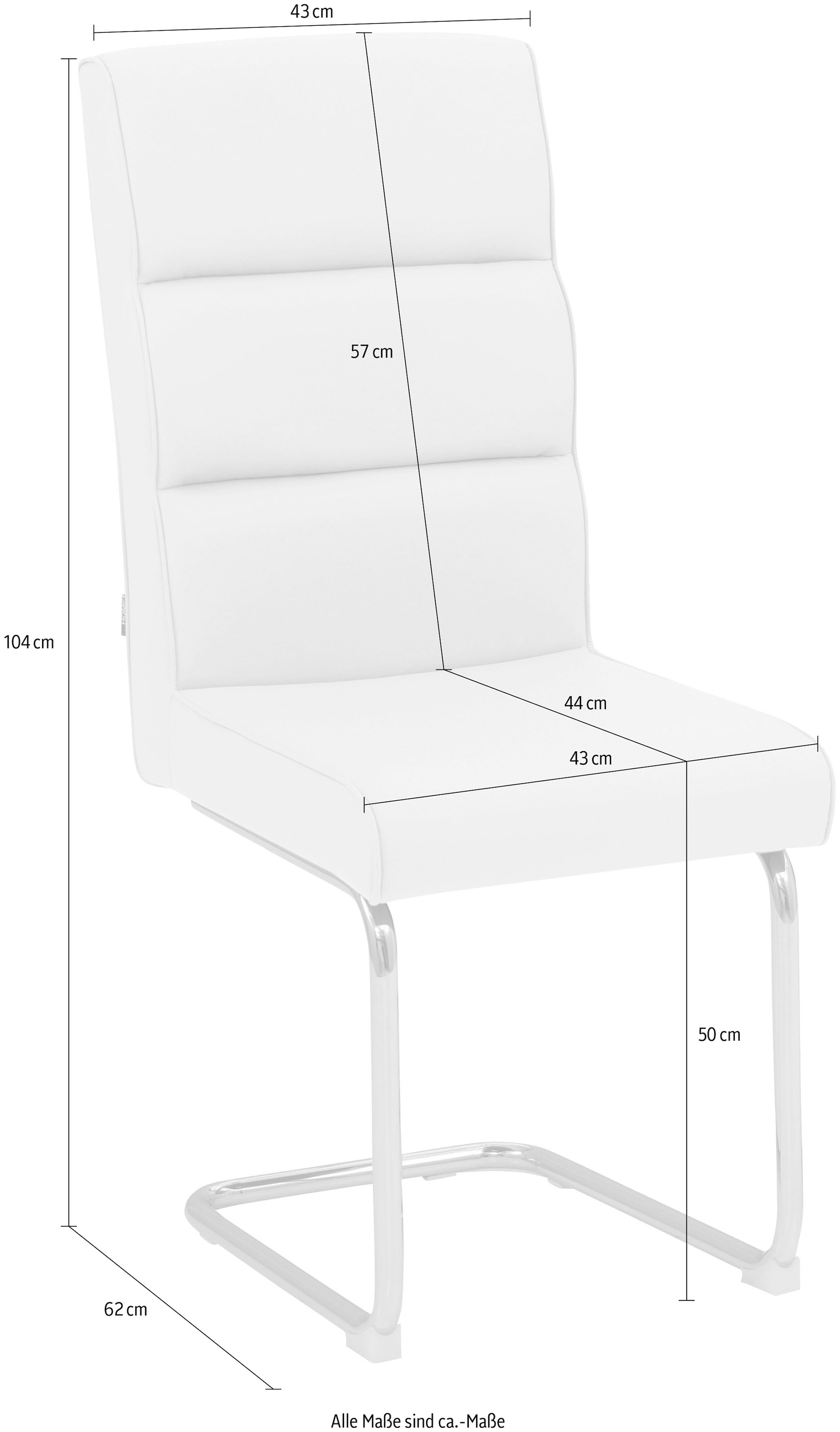 INOSIGN Freischwinger »Lano«, Webstoff, im 2er Set, Sitz gepolstert, Gestell  aus Metall, Sitzhöhe 50 cm bestellen | BAUR