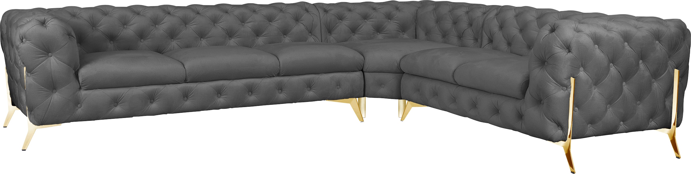 Home affaire Chesterfield-Sofa "Amaury L-Form" großes Ecksofa, Chesterfield günstig online kaufen