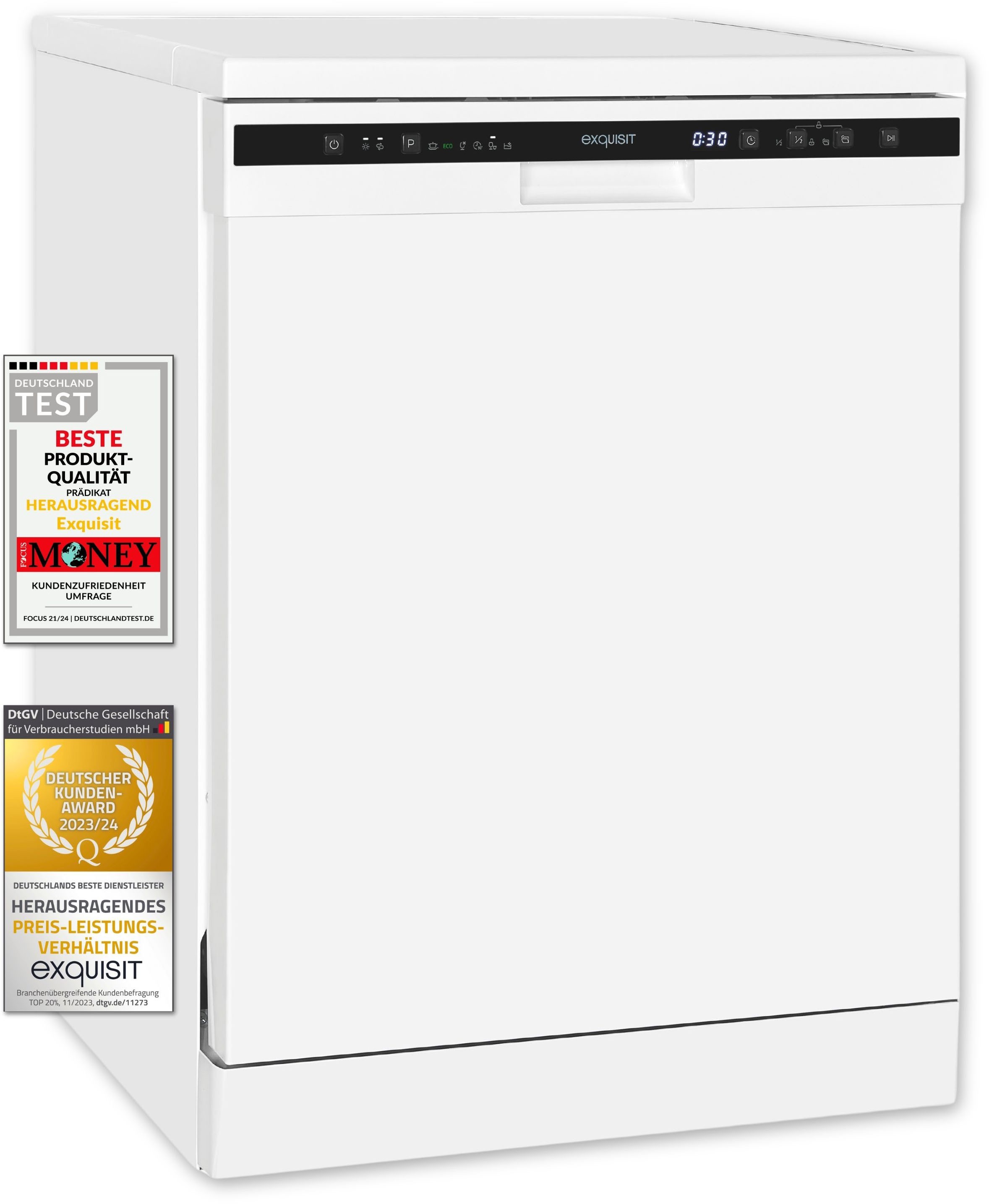 exquisit Standgeschirrspüler »GSP6312-030D weiss«, 12 Maßgedecke