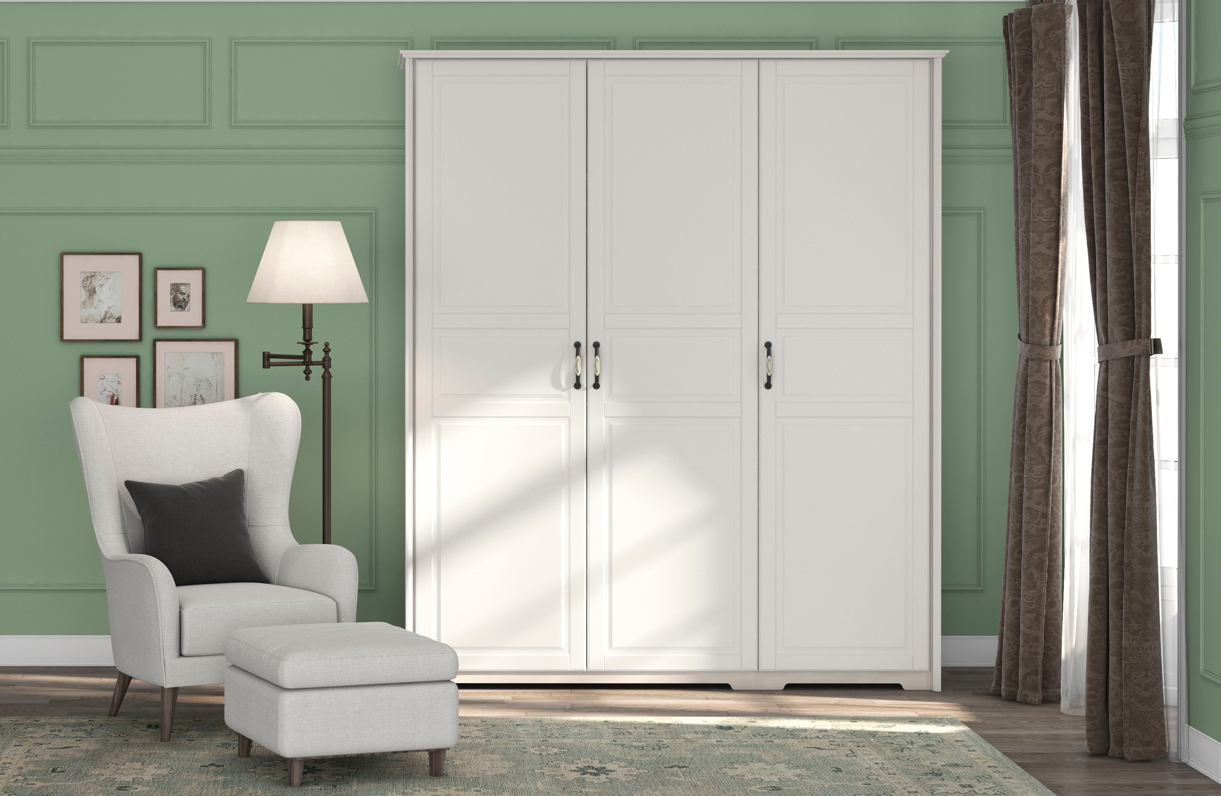 Home affaire Kleiderschrank "Evergreen, wahlweise in 3 Breiten, Höhe 224cm" günstig online kaufen