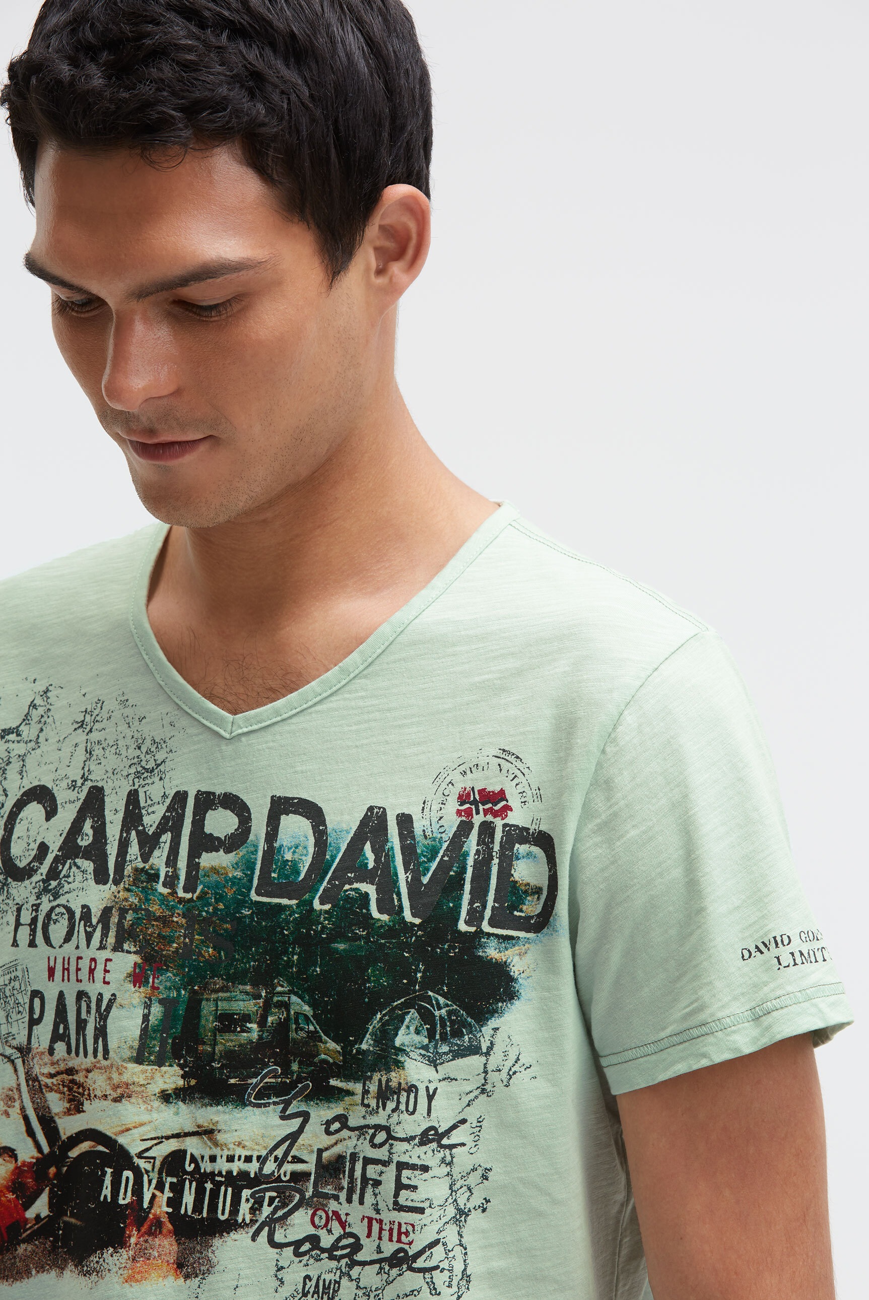 CAMP DAVID V-Shirt aus Baumwolle