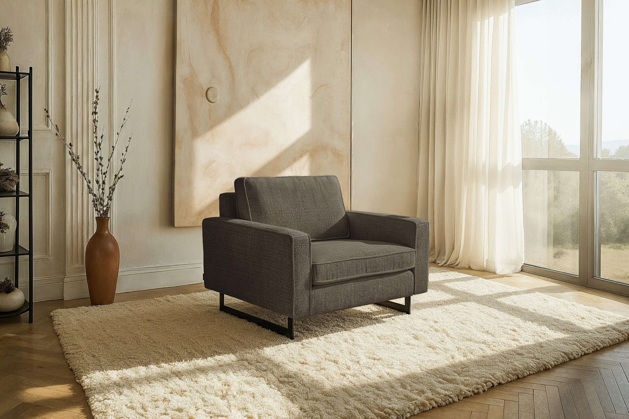PLACES OF STYLE Loveseat "Pinto 105 cm, Cord, Chenille, Lederoptik" mit Ked günstig online kaufen