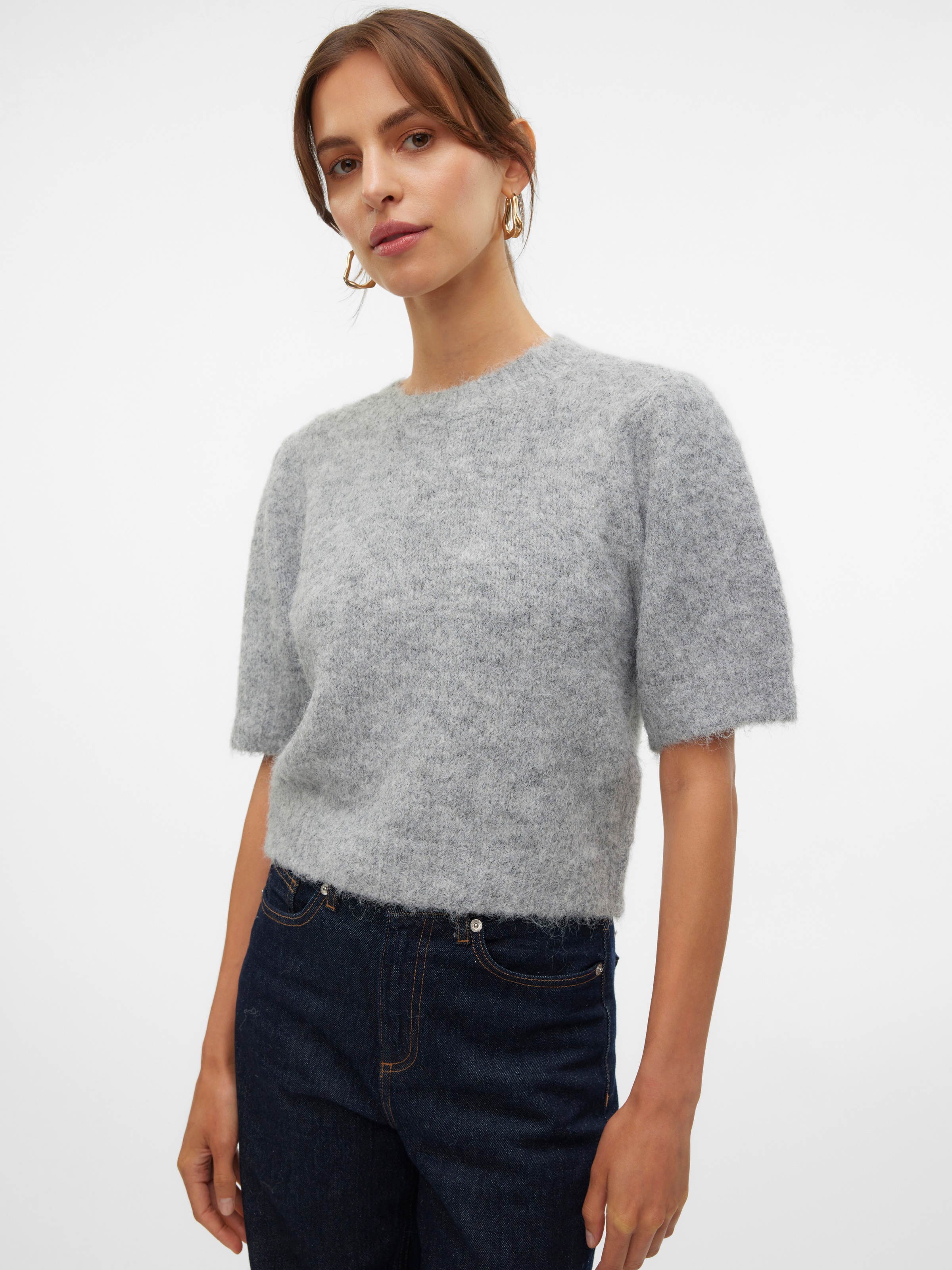 Vero Moda Strickpullover "VMNOVAH SS O-NECK PUFF PULLOVER GA NOOS" günstig online kaufen