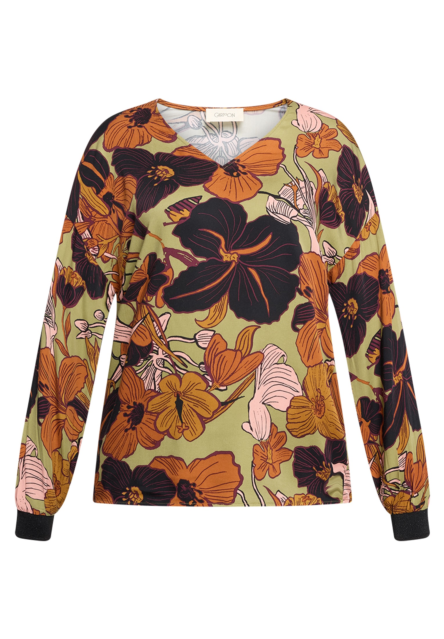 Cartoon Schlupfbluse "Damen mit Rippbündchen" günstig online kaufen