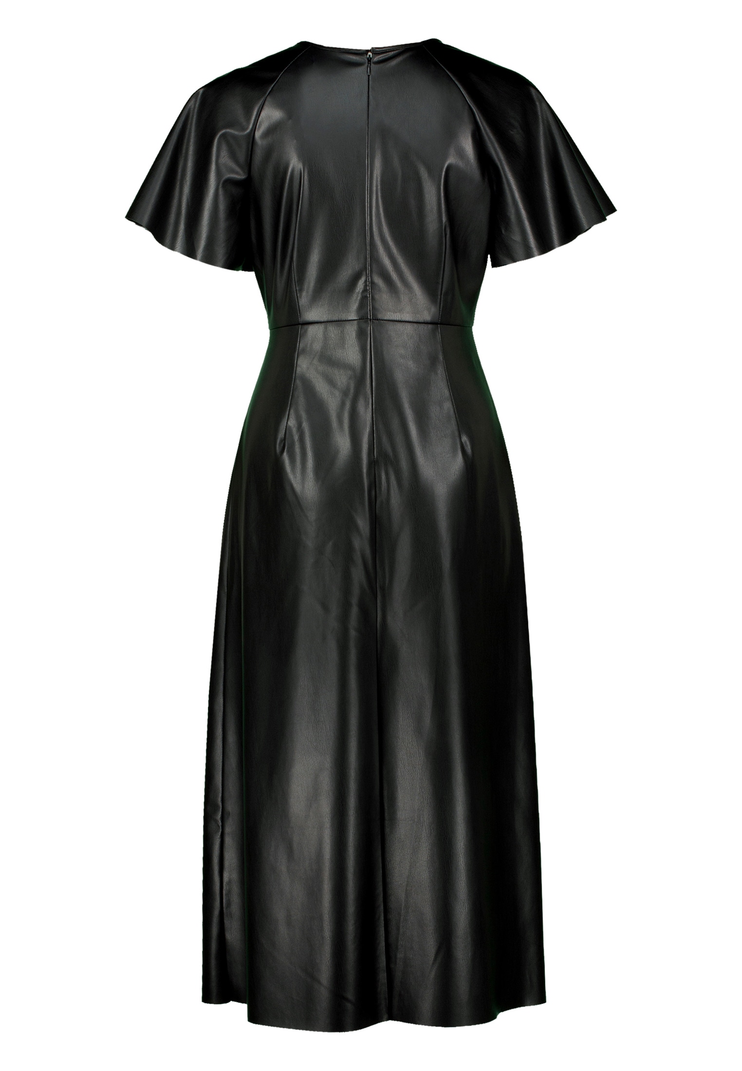 Zero Midikleid »Damen in Lederoptik« Ohne Tasche drapiert /gerafft