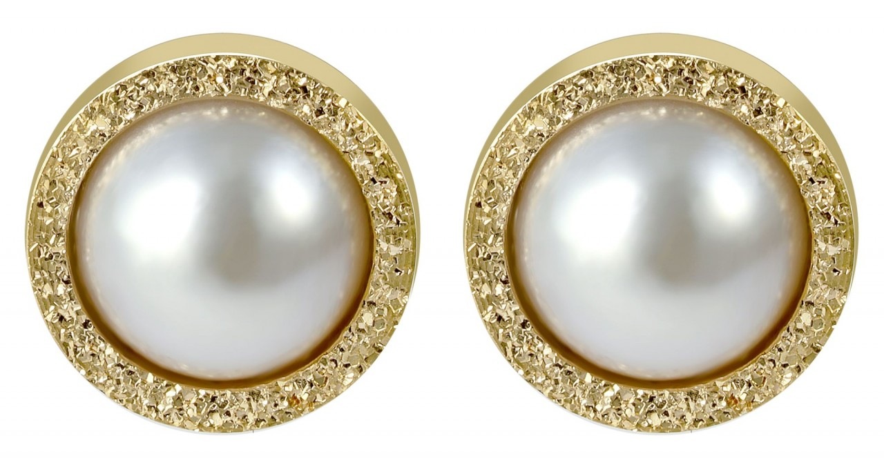 Paar Ohrhänger ADELIA´S "Damen Ohrstecker aus poliertem Edelstahl und Perle Ø 8 mm", weiß, Ohrringe, Damen, Damen, Edelstahl 2