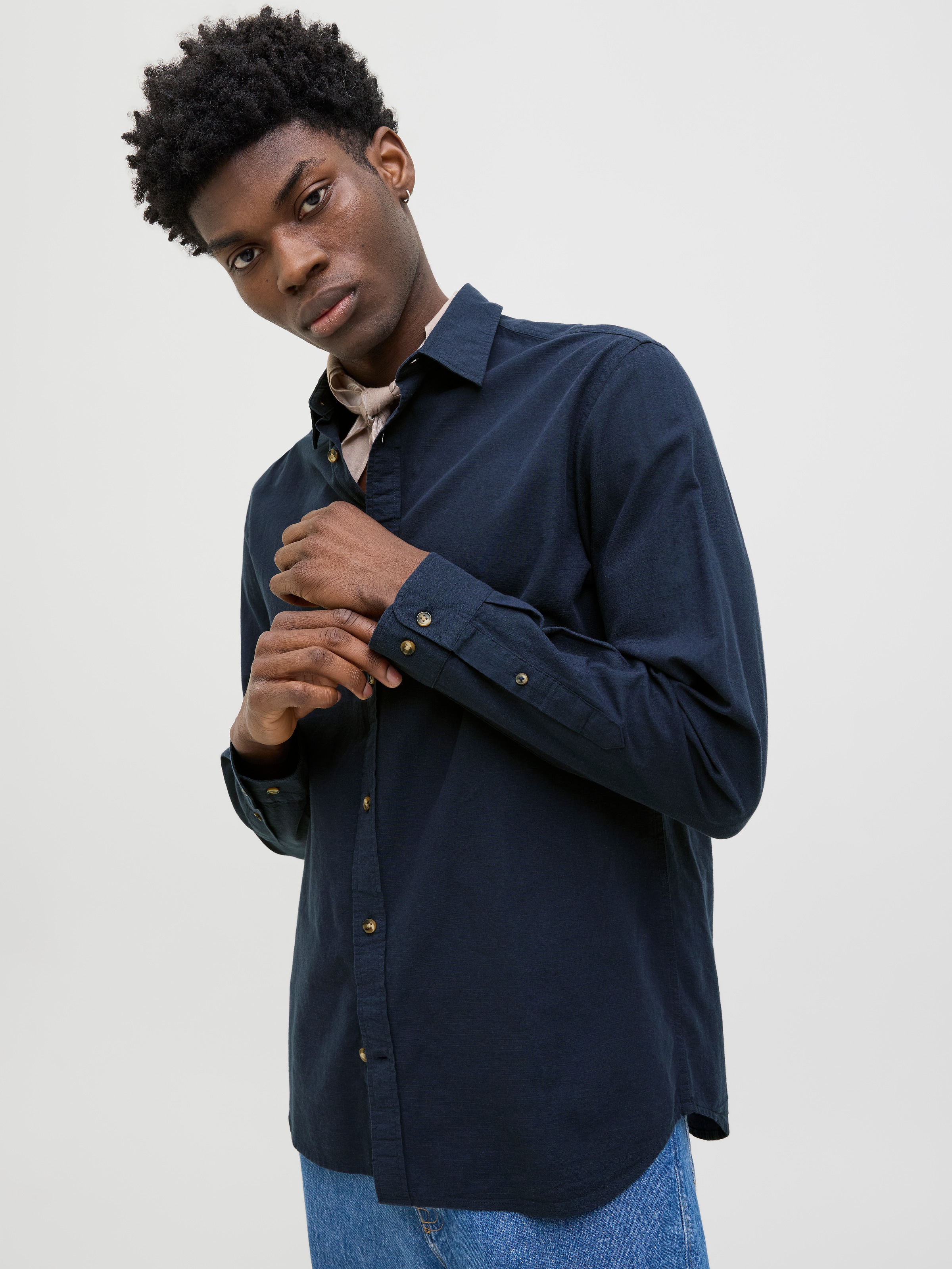 Jack & Jones "JJESUMMER SHIRT LS SN" mit Hemdkragen günstig online kaufen