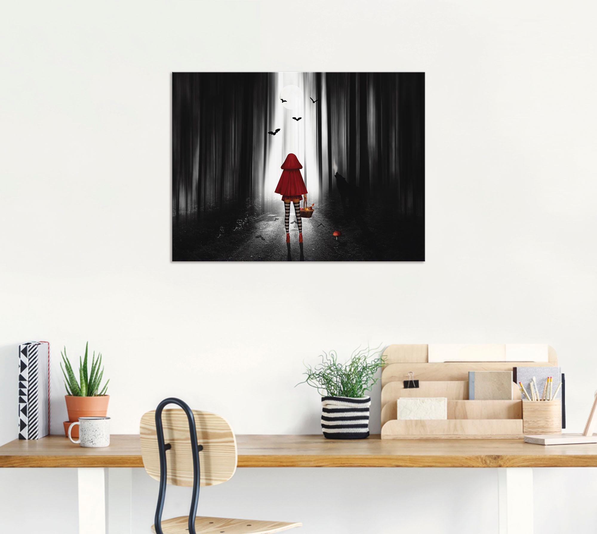 Artland Wandbild »Das Rotkäppchen auf High Heels«, Dark Fantasy, (1 St.), als Alubild, Outdoorbild, Leinwandbild, Poster in verschied. Größen