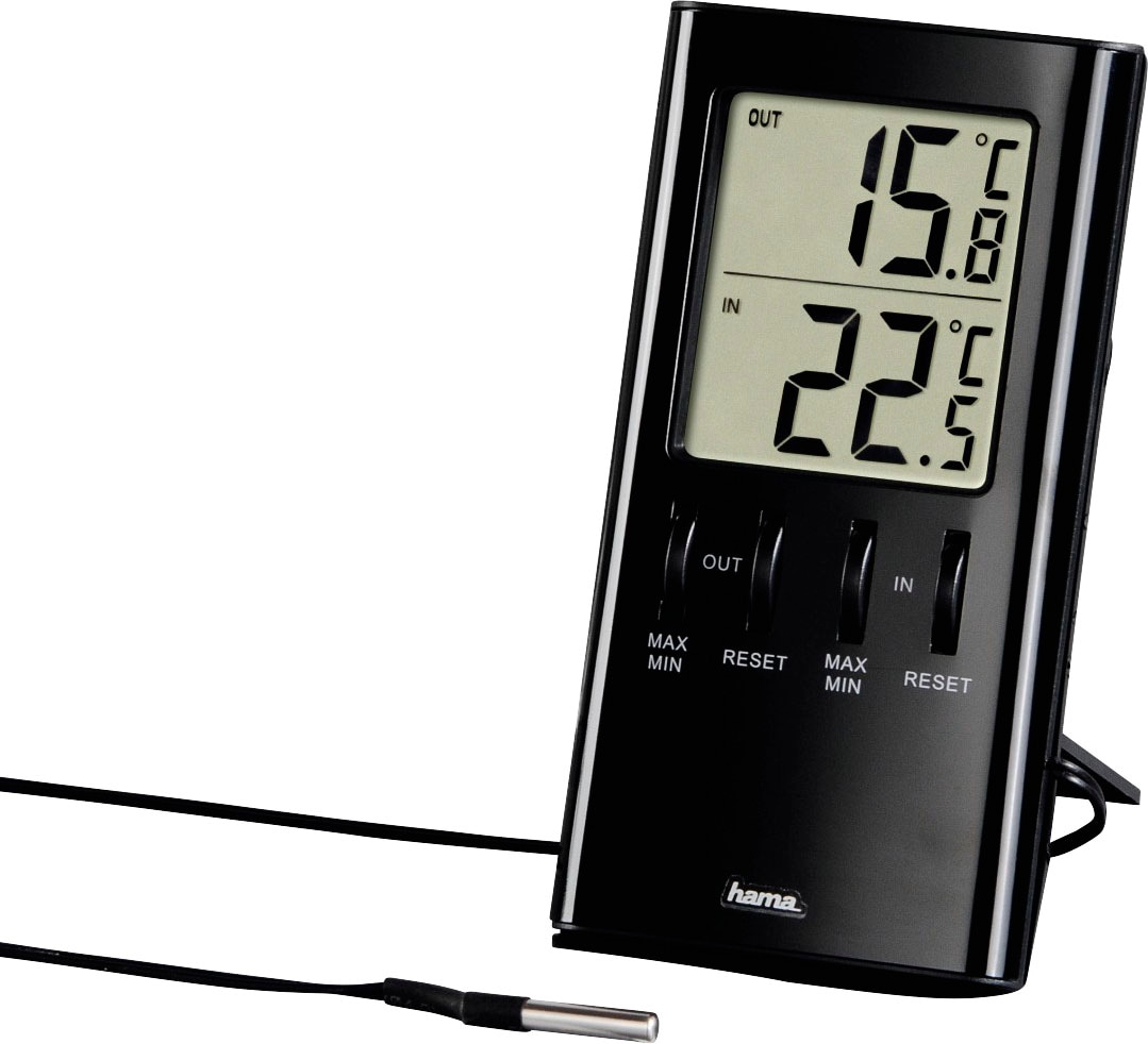 Wetterstation »LCD-Thermometer "T-350", Schwarz Mit Außenfühler«