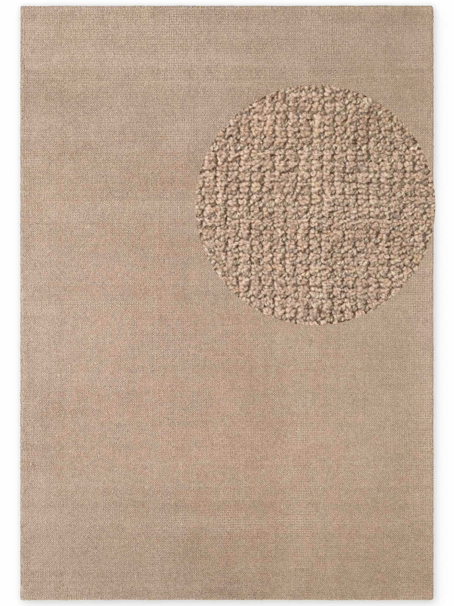 Ted Baker Greenwich Wool Rug Handwoven Living Room in Beige | Size: 120cm x 170cm
