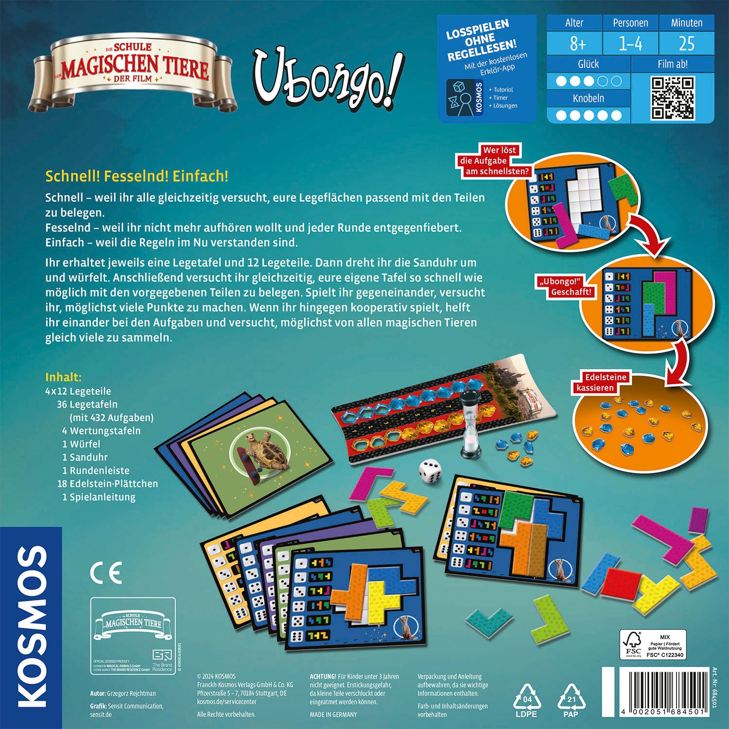 Kosmos Spiel »Ubongo! Die Schule der magischen Tiere«, Made in Germany