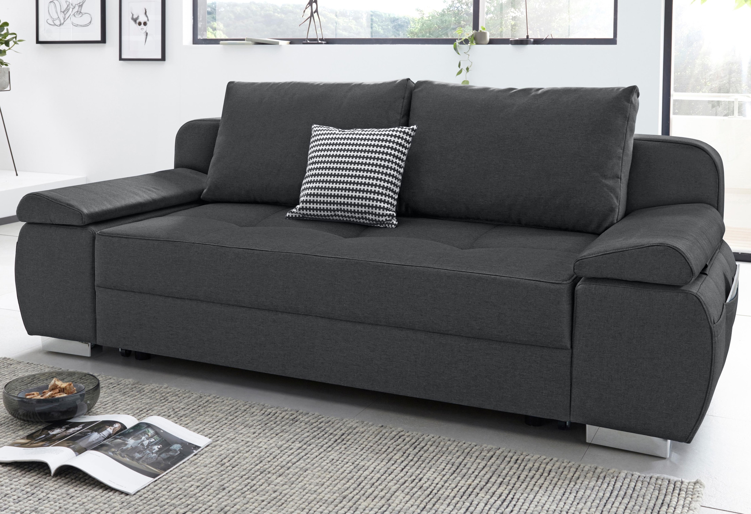 INOSIGN Schlafsofa »Pumo«, mit Boxspring-Aufbau, Bettfunktion und Bettkasten, inklusive Federkern