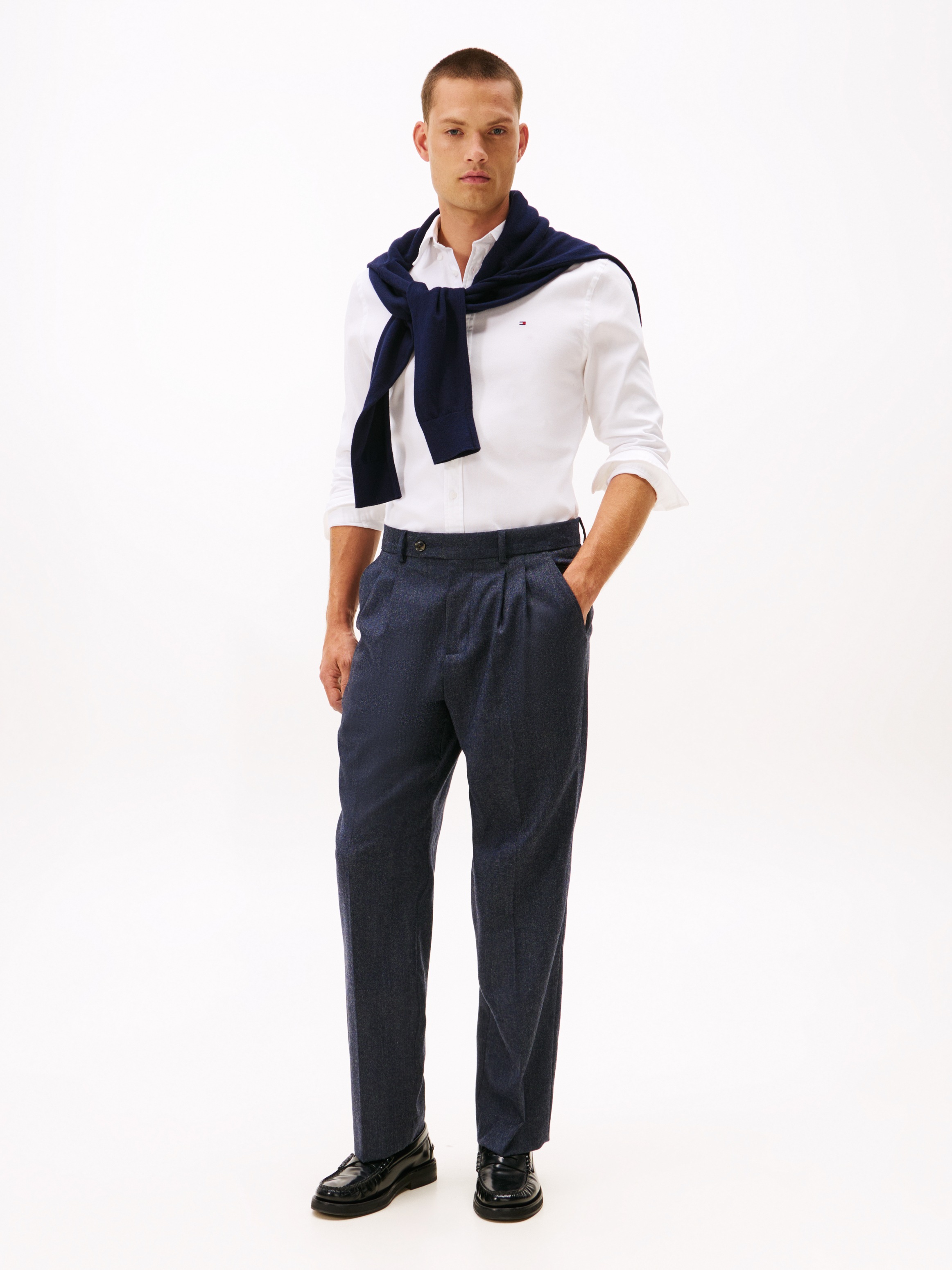 Tommy Hilfiger Langarmhemd »DOBBY«, Slim Fit, Button-down-Kragen