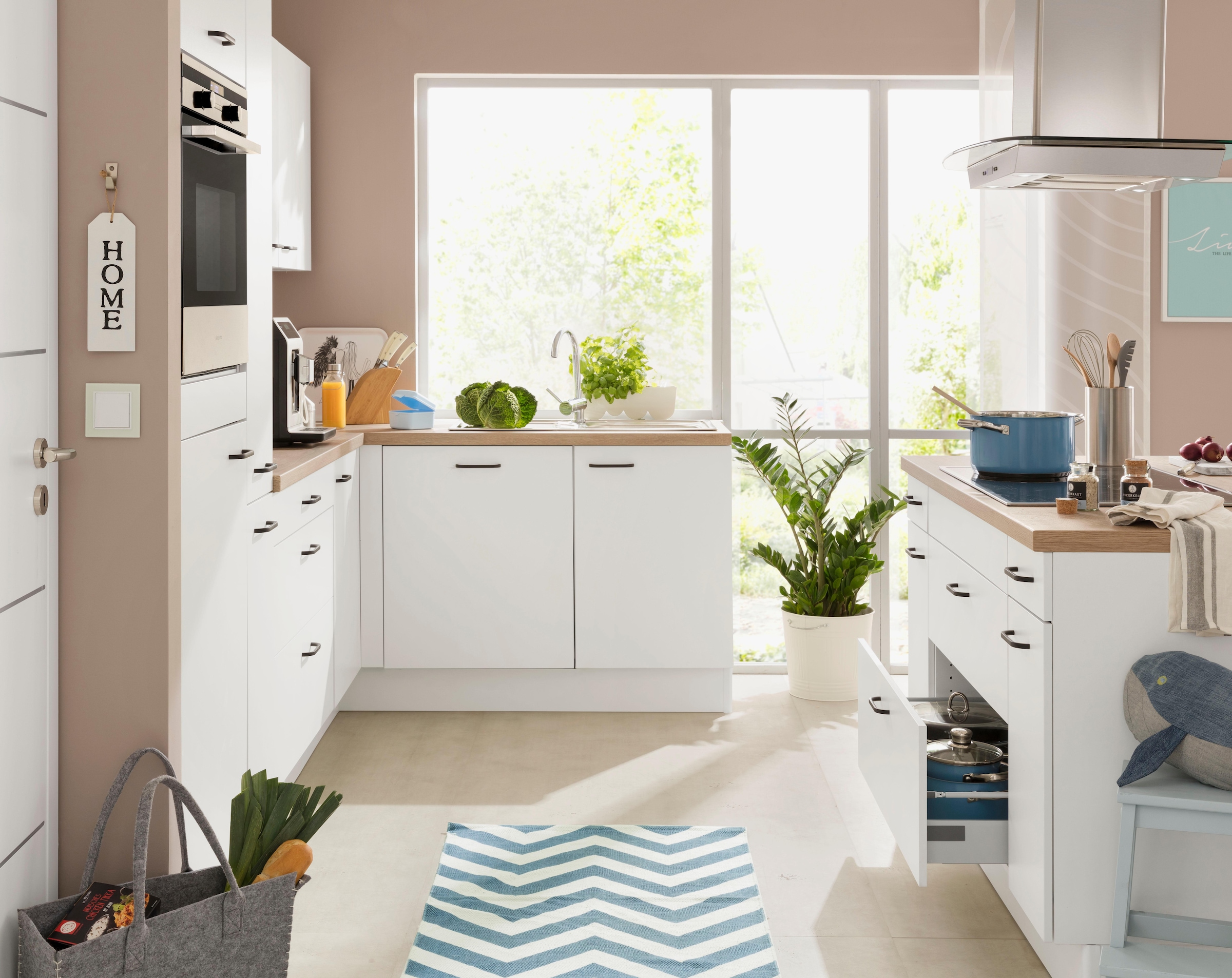 Premium-Küche 265 »Elga«, 175 | cm Stellbreite Winkelküche OPTIFIT BAUR x kaufen mit Soft-Close-Funktion,