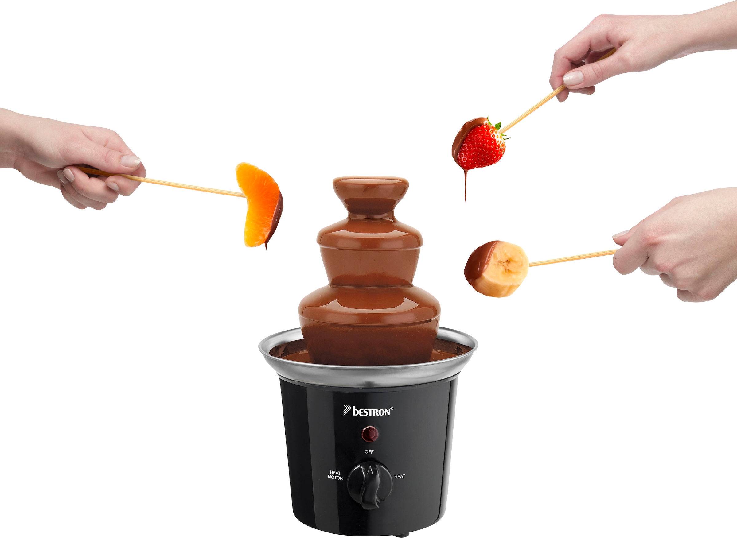 bestron Schokoladenbrunnen »ACF300 Funcooking«, mit BAUR Etagen, Schwarz/Edelstahl kaufen online | 60 3 Watt