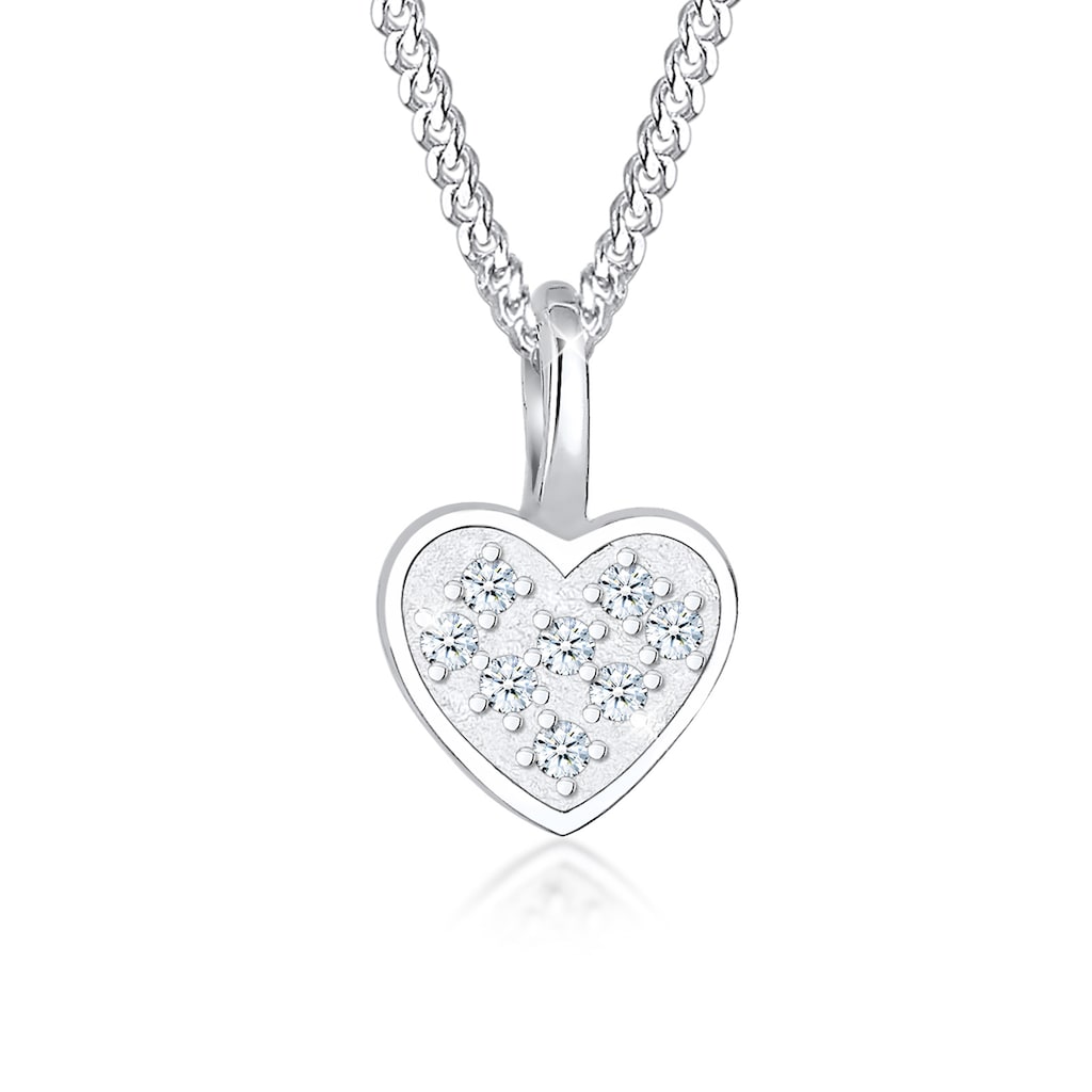 Elli DIAMONDS Collierkettchen »Herz Liebe Diamant (0.04 ct.) 925 Silber«