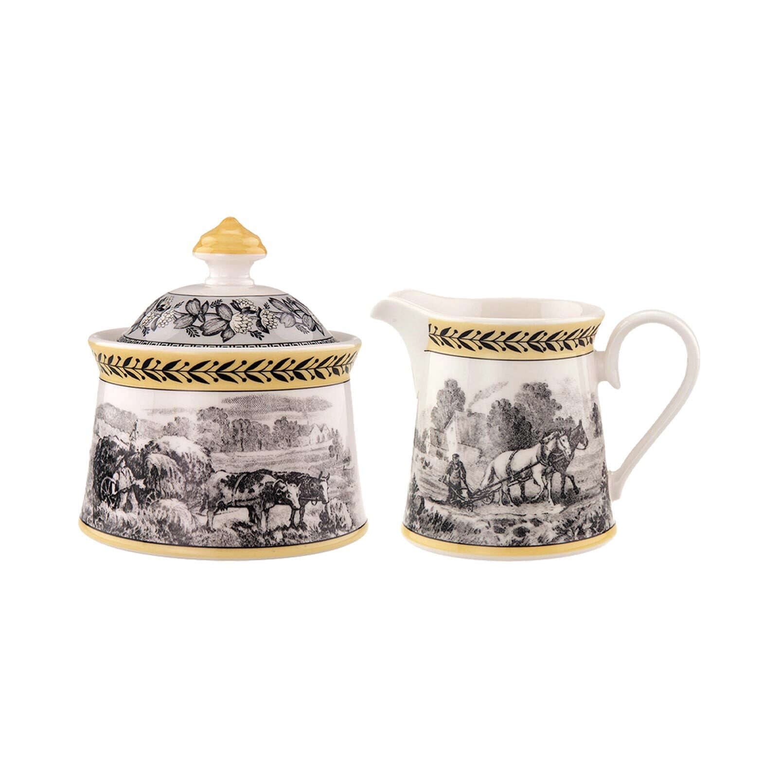 Villeroy & Boch Milch- und Zuckerset "Milch & Zucker Set Audun Ferme 300 ml 2er Set bunt" Spülmaschinengeeignet, Mikrowellengeeignet