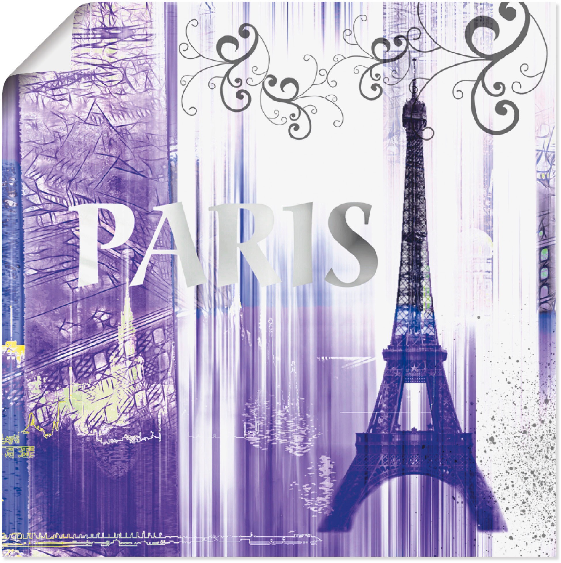 Artland Wandbild "Paris Skyline Collage II", Gebäude, (1 St.), als Leinwandbild, Poster in verschied. Größen